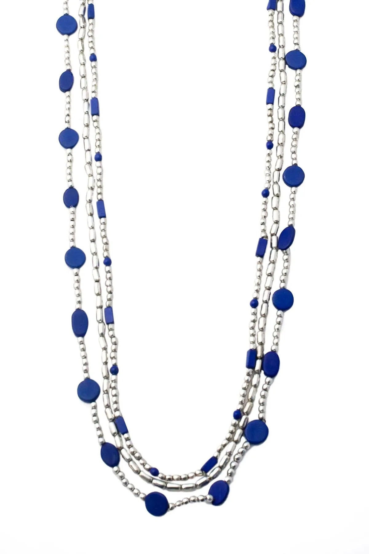 &quot;The Trio&quot; Necklace Lapis Silver One Size