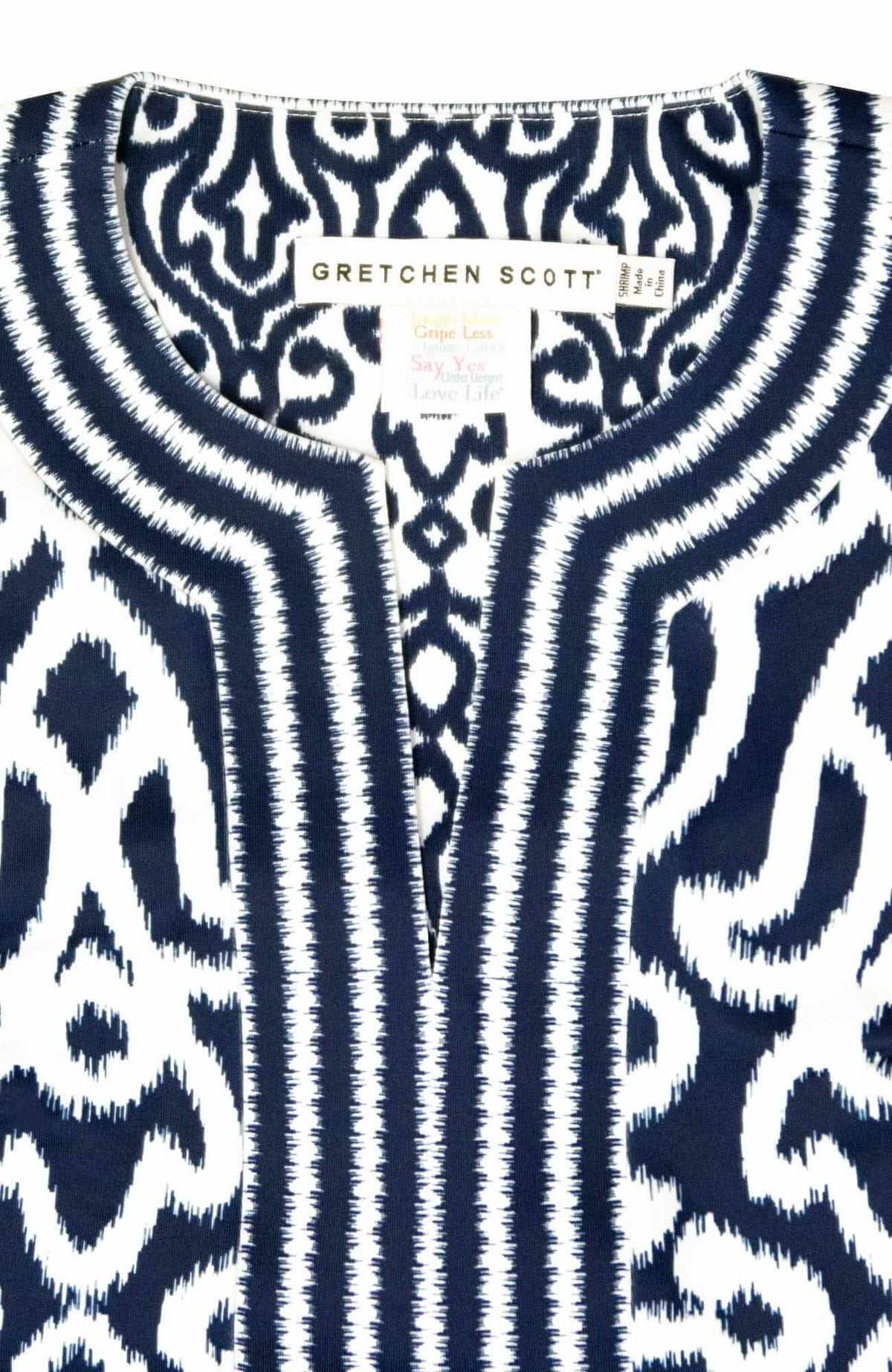 Jersey Split Neck Tunic - Arabesque Navy