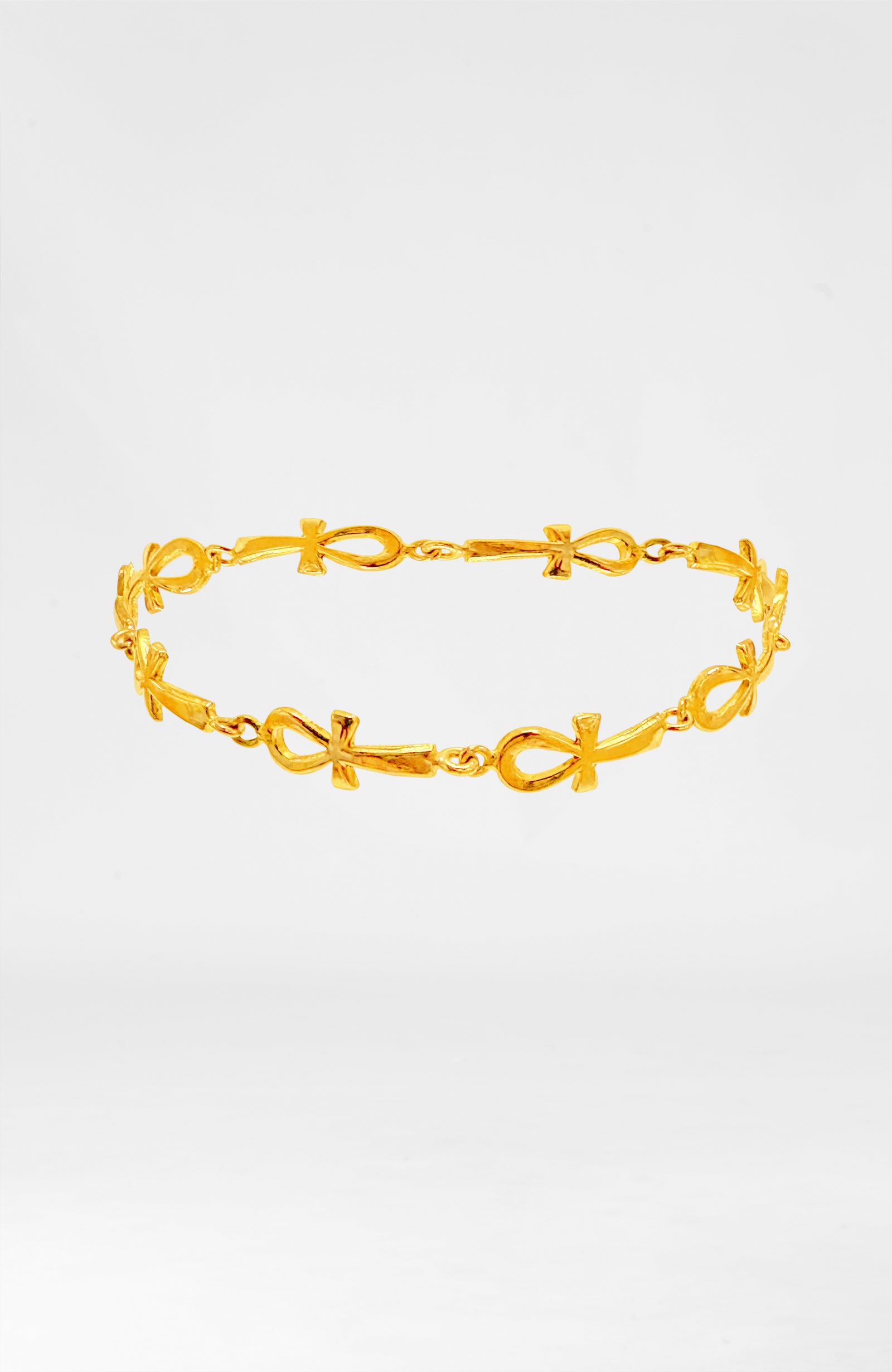 Gold Egyptian Ankh Bracelet 14k