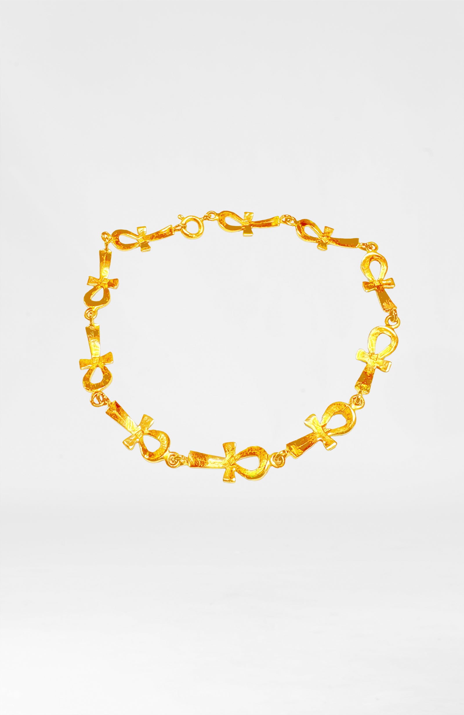 Gold Egyptian Ankh Bracelet 14k