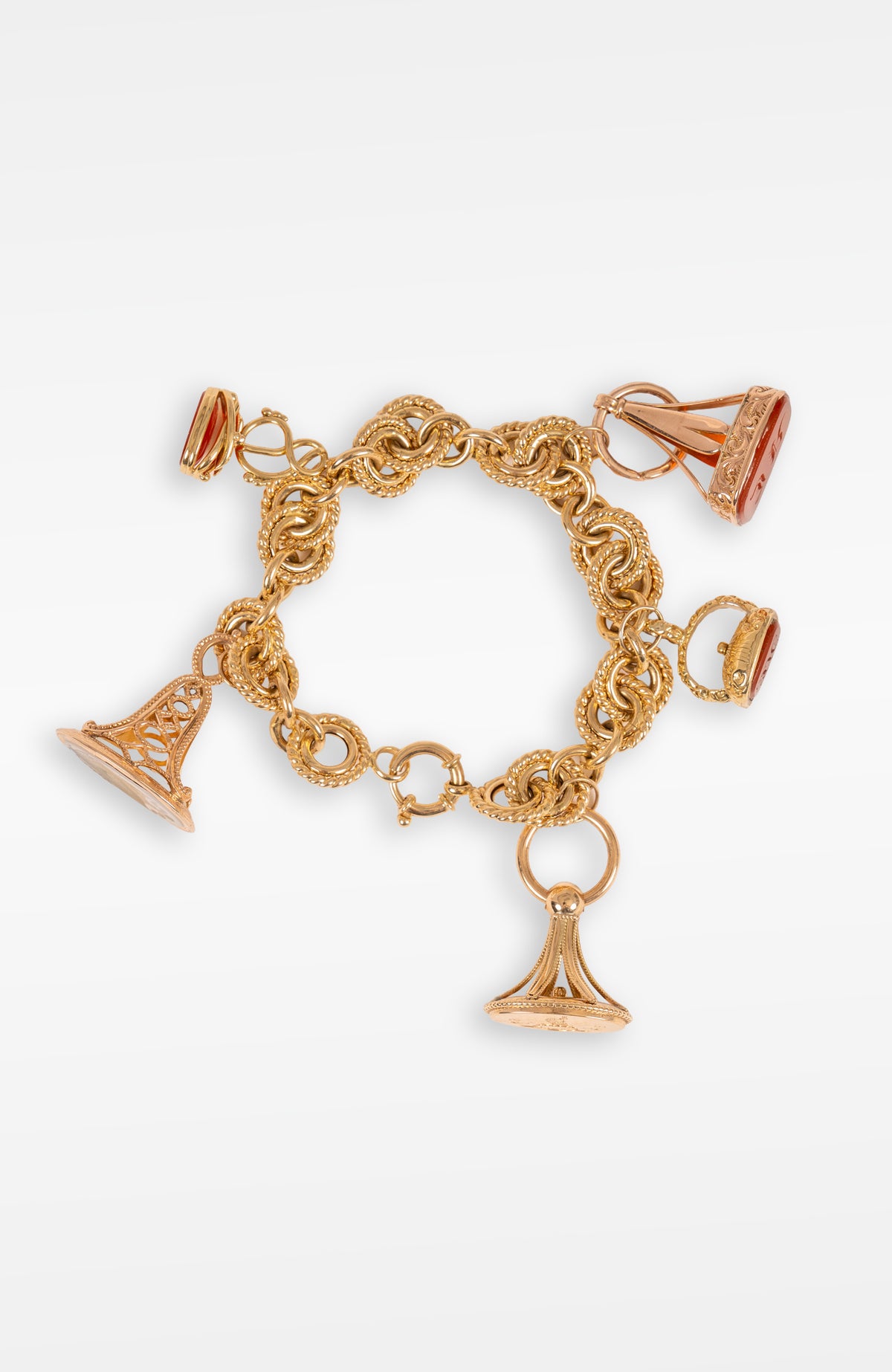 Victorian Era 14K Gold Charm Bracelet