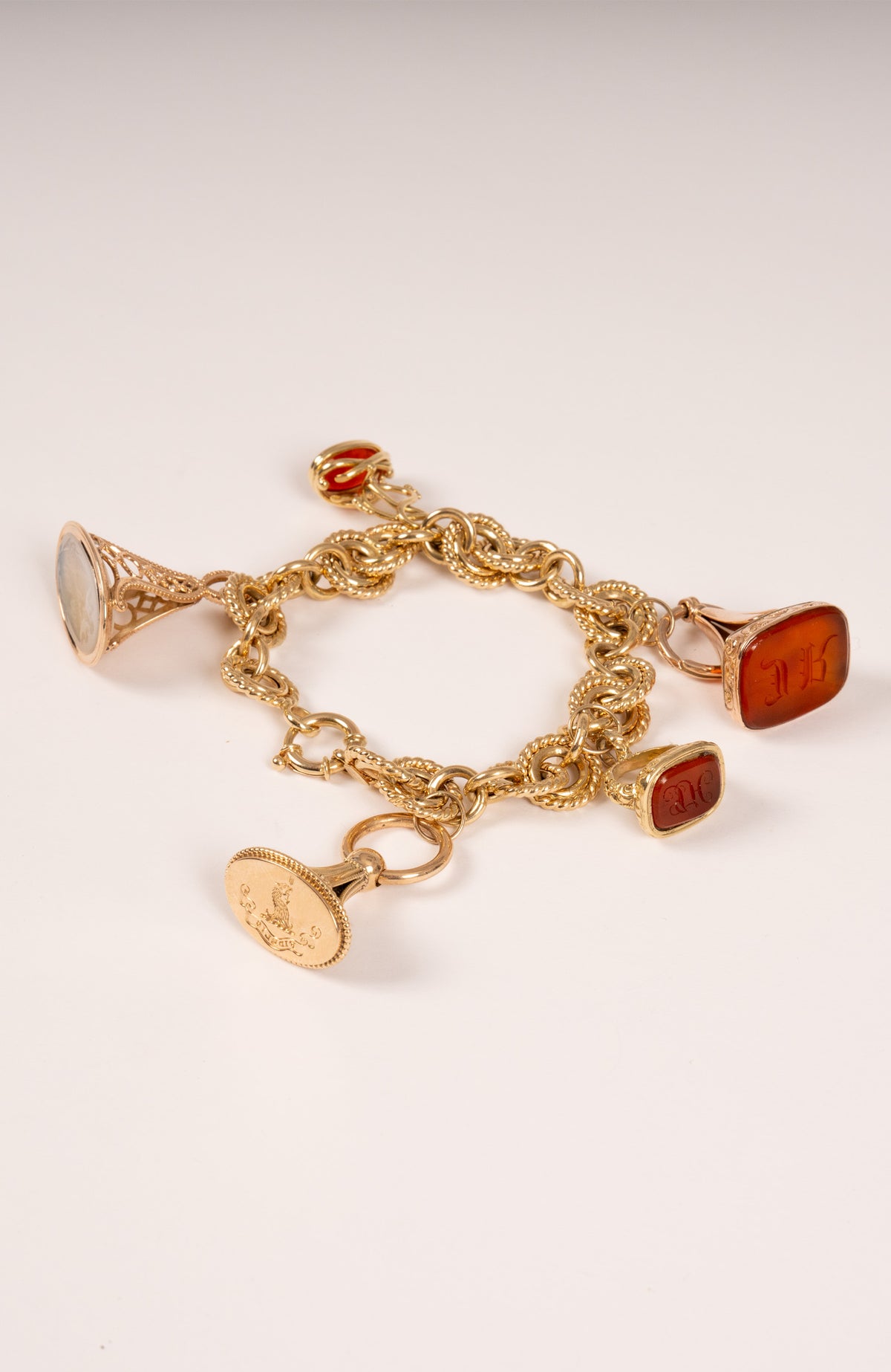 Victorian Era 14K Gold Charm Bracelet