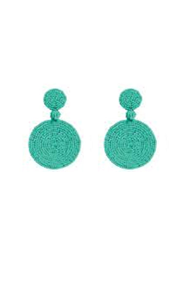 Beaded Circle Clip Earrings - Capetown