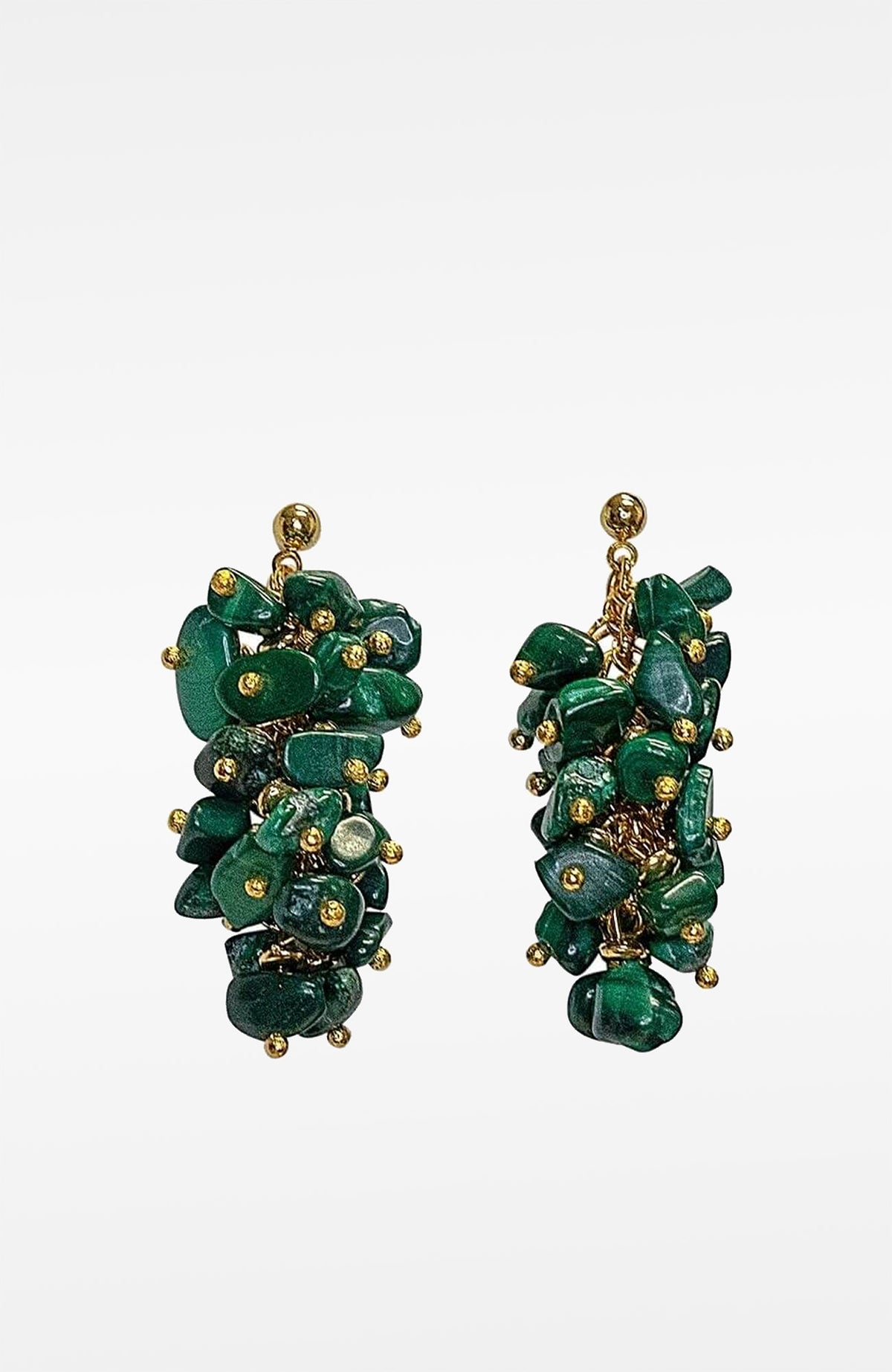 18k Gold Plated Dancing Earrings Green One Size