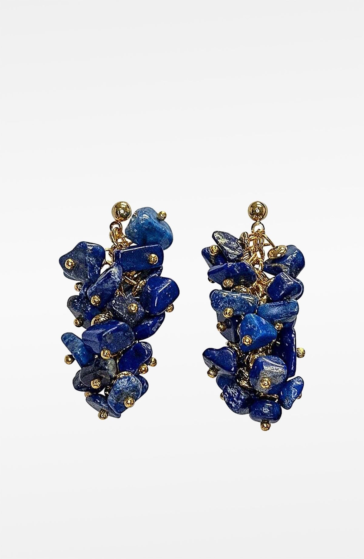 18k Gold Plated Dancing Earrings Lapis One Size