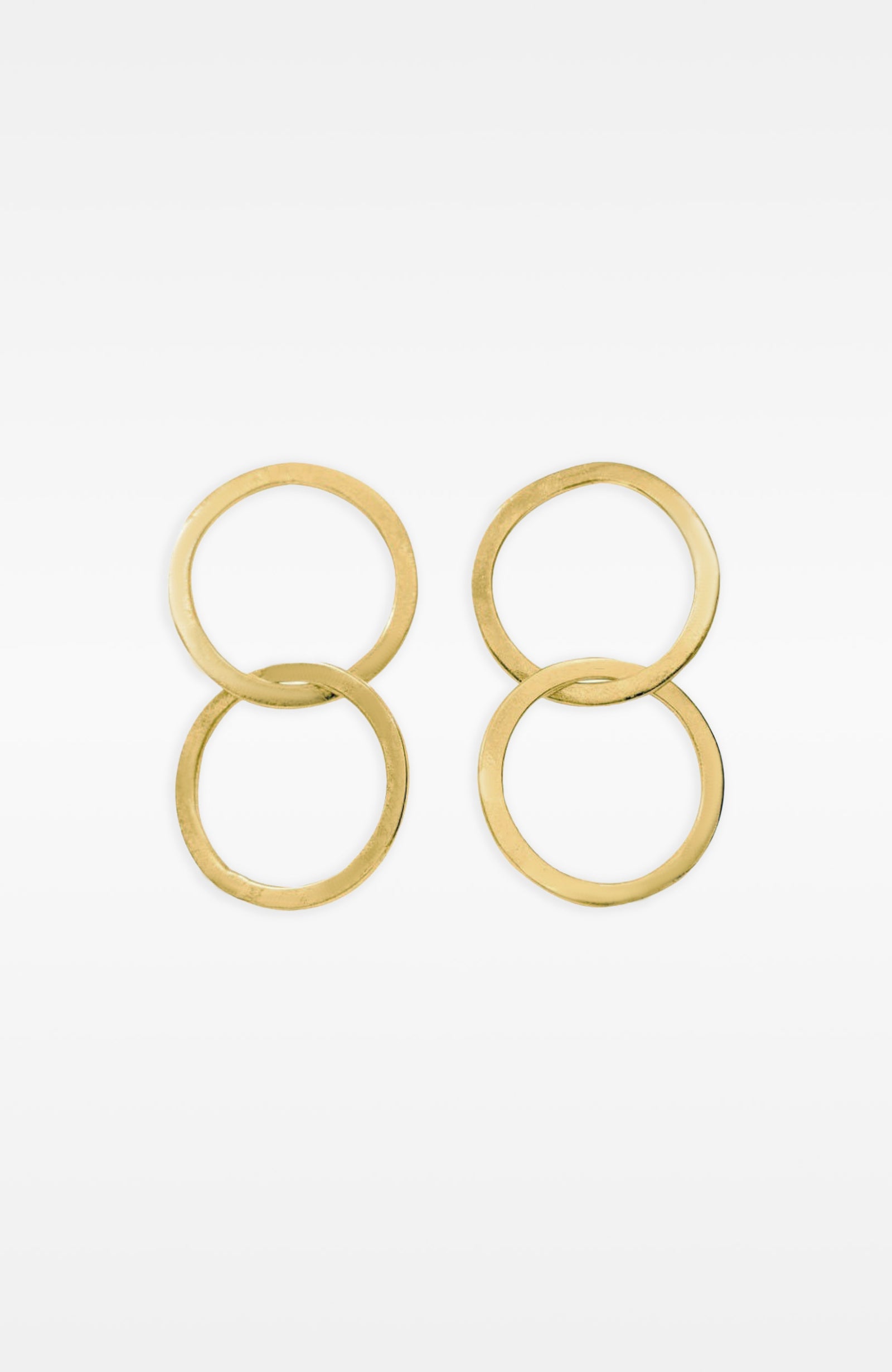 The Double Earrings Gold One Size