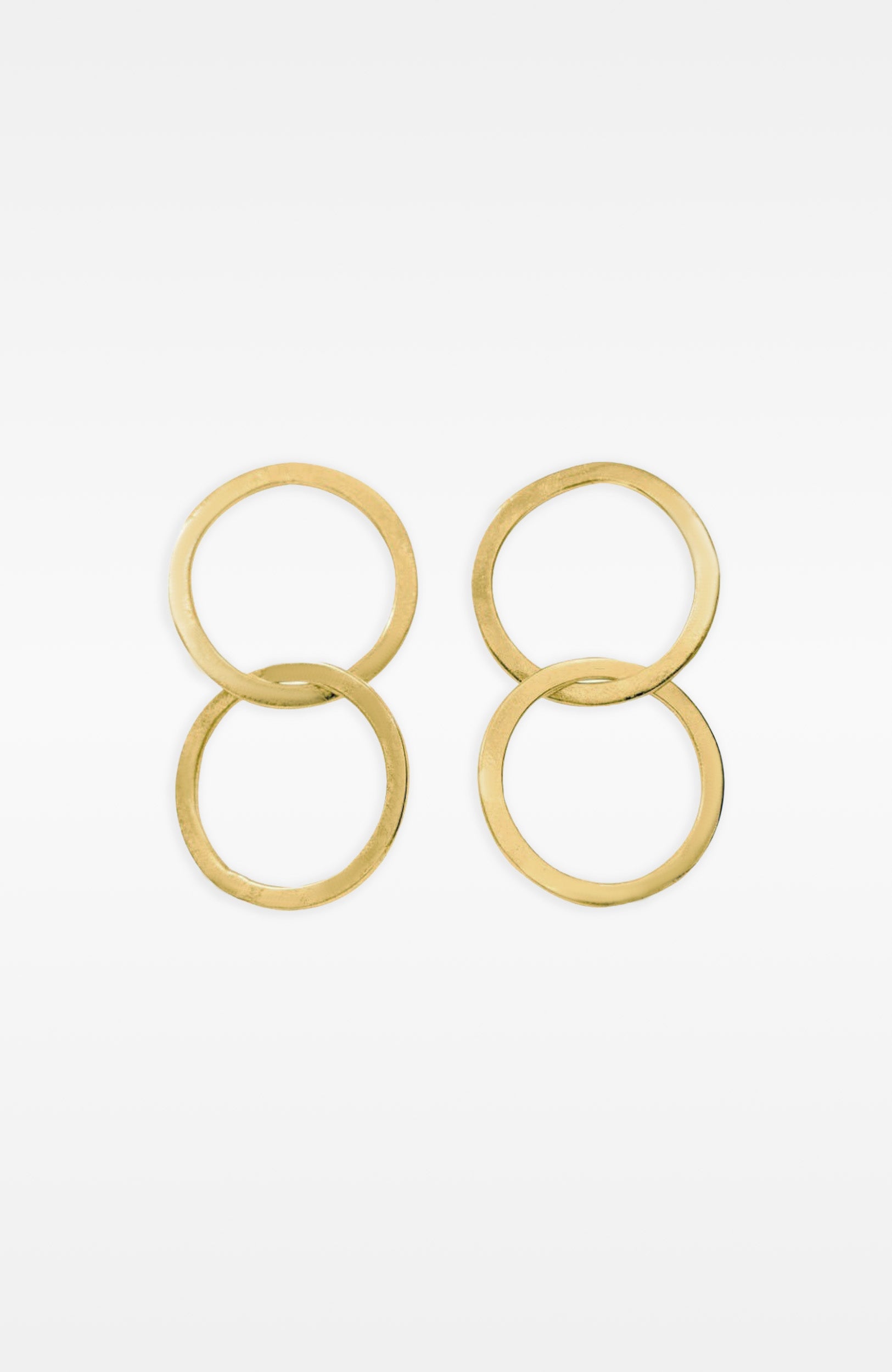 The Double Earrings Gold One Size