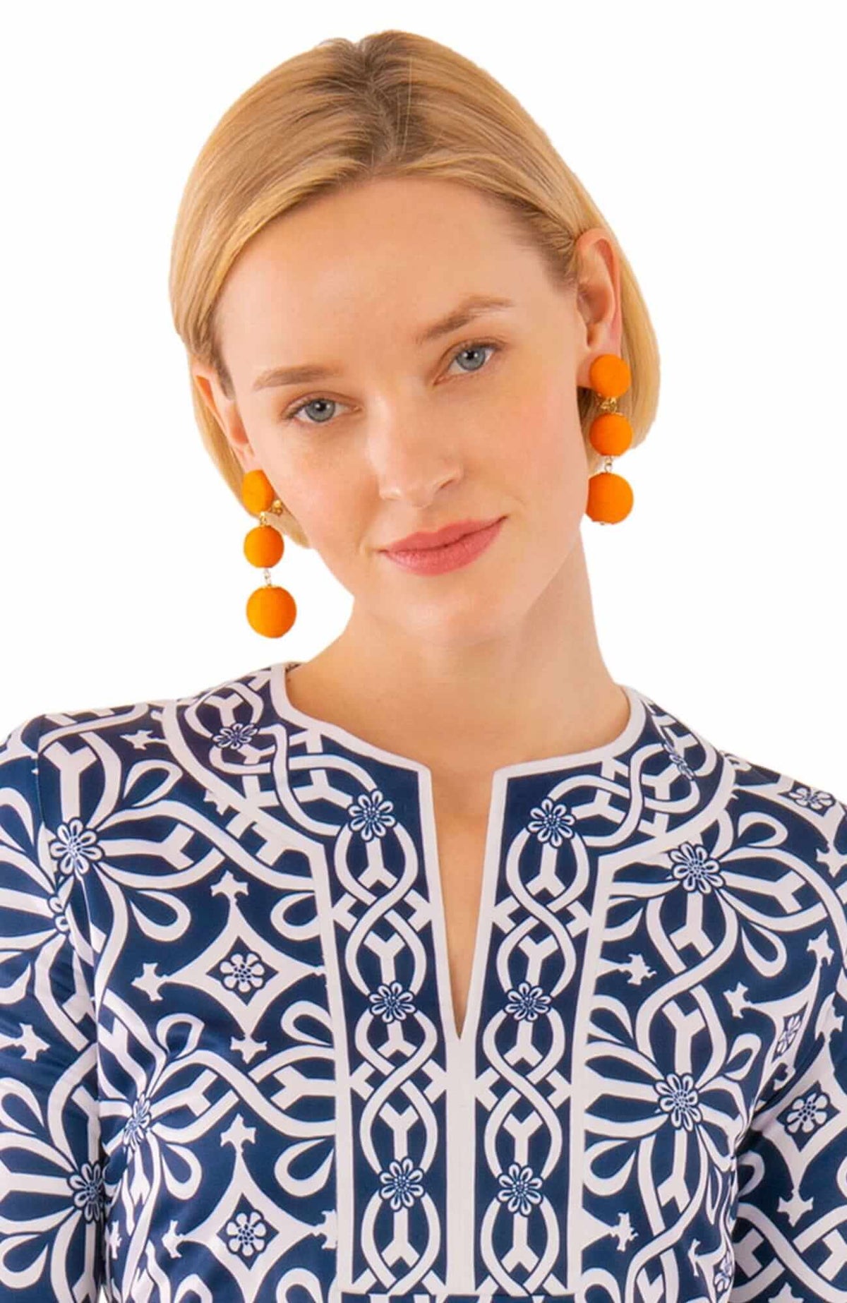 3-Drop Earrings - Durban Orange One Size