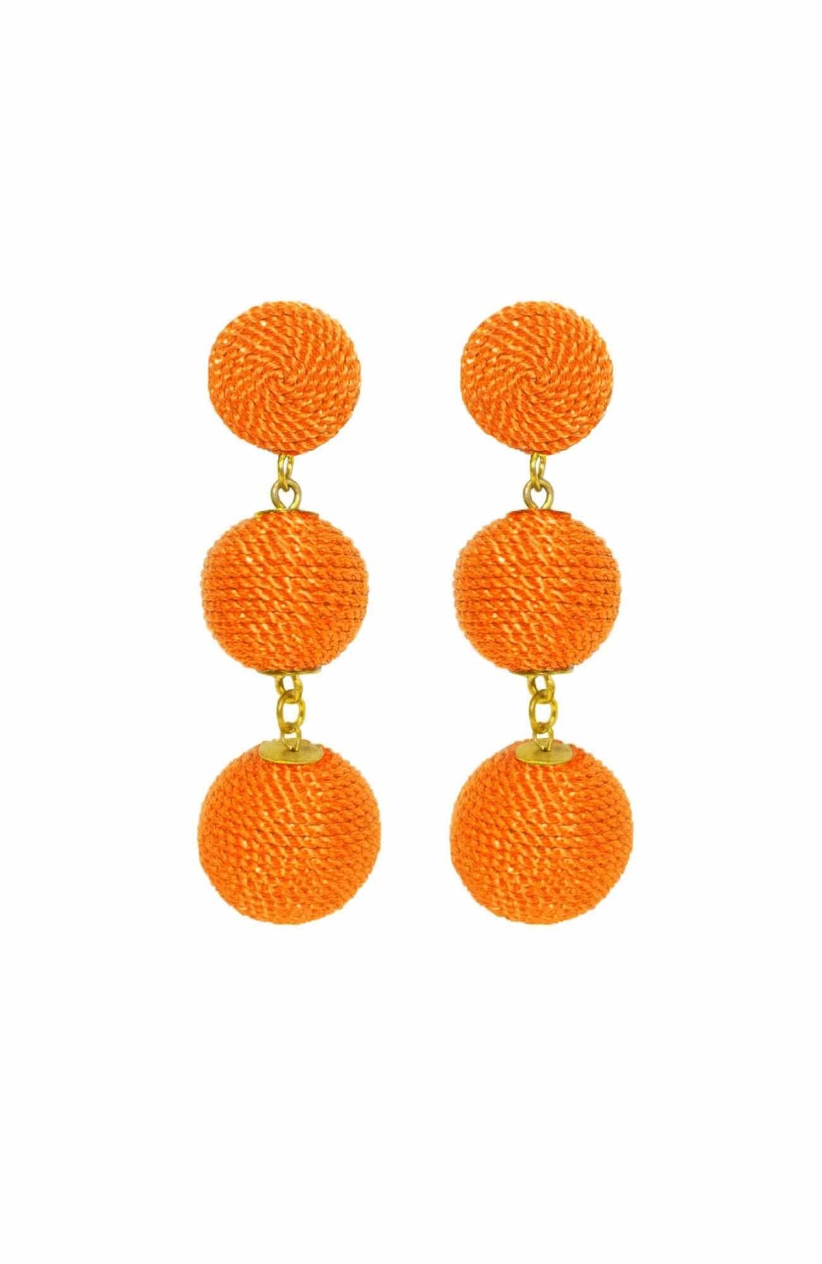 3-Drop Earrings - Durban Orange One Size