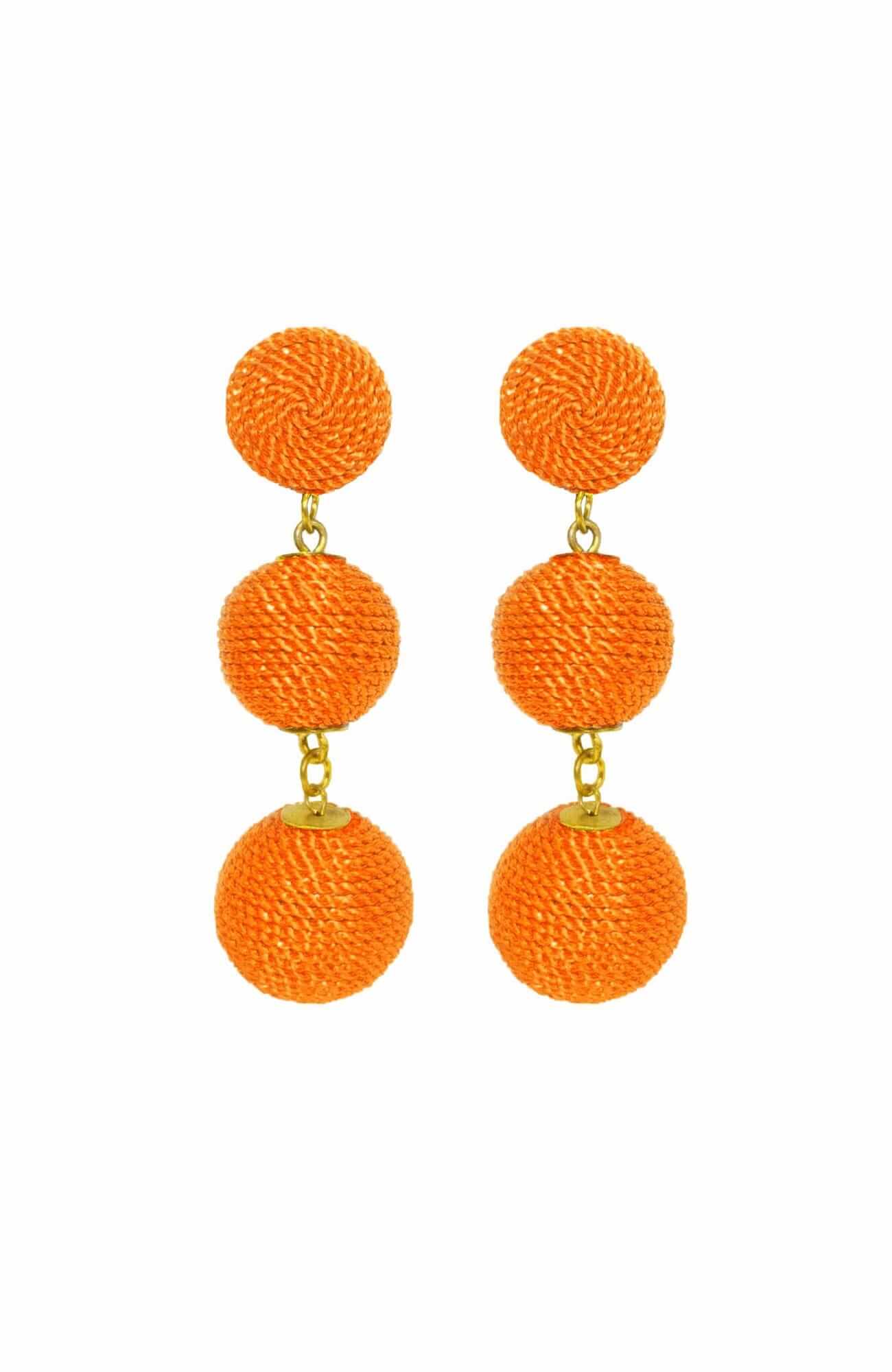 3-Drop Earrings - Durban Orange One Size