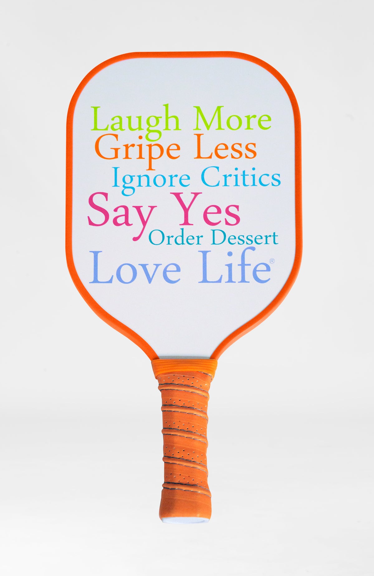 Laugh More Pickle Ball Paddle Orange