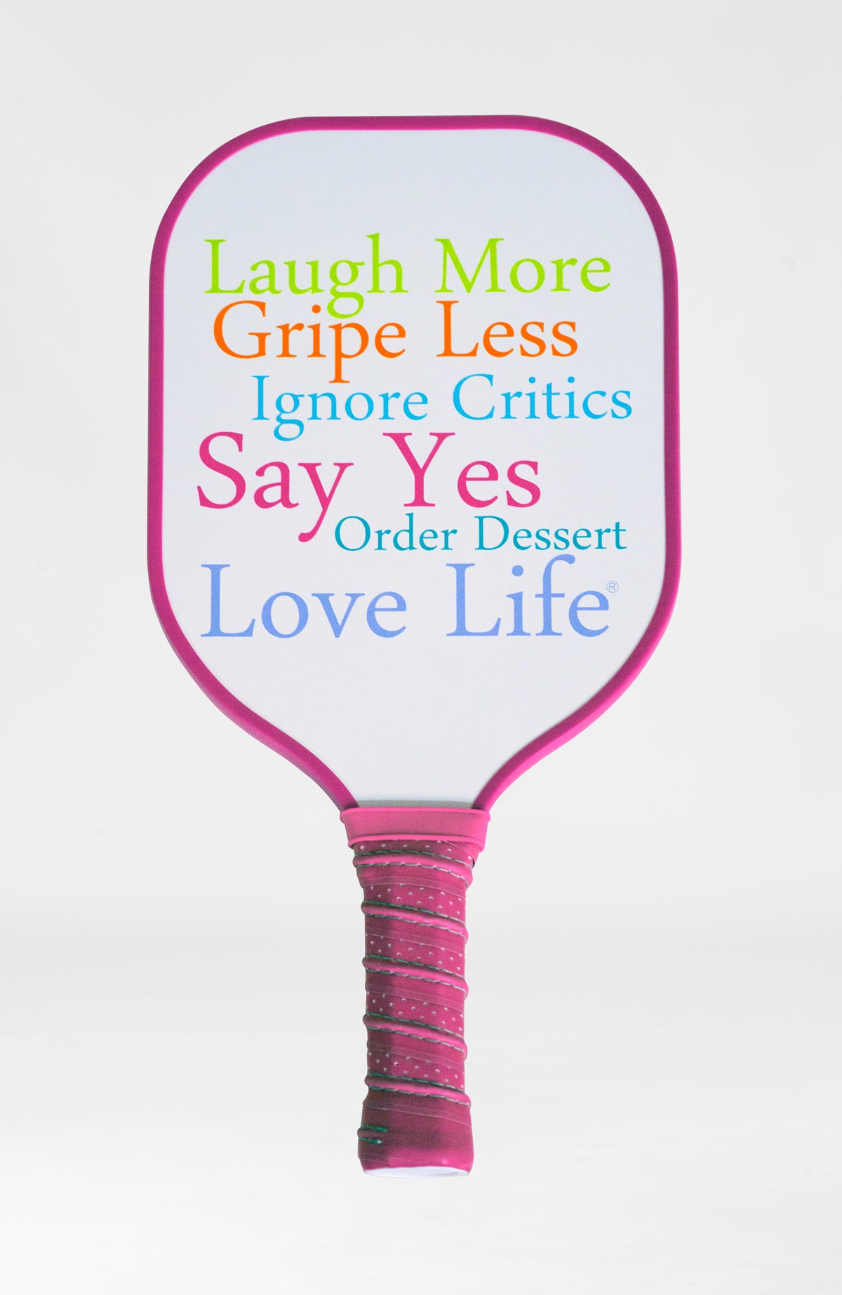 Laugh More Pickle Ball Paddle Pink