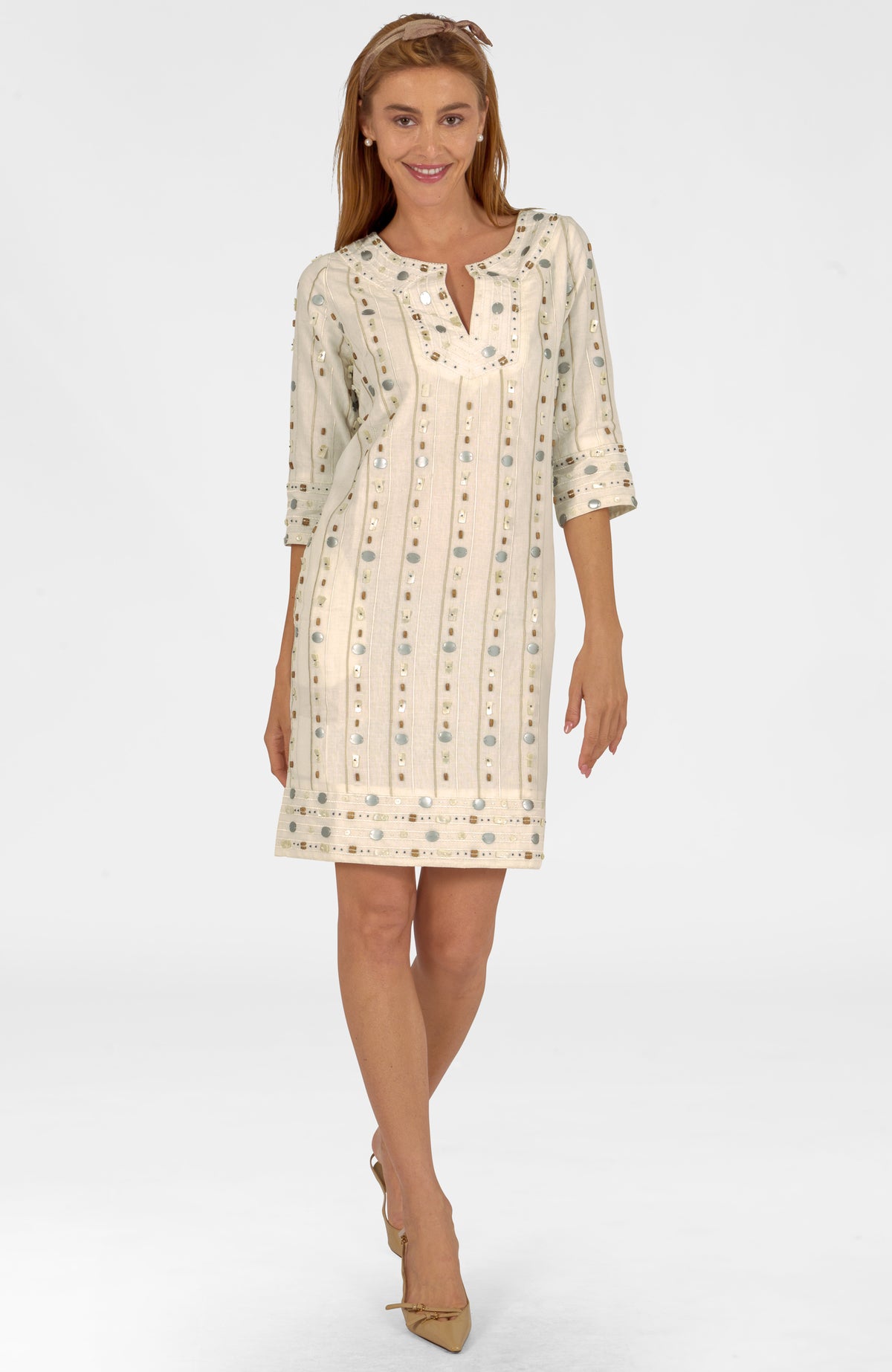 Seychelles Dress Linen White