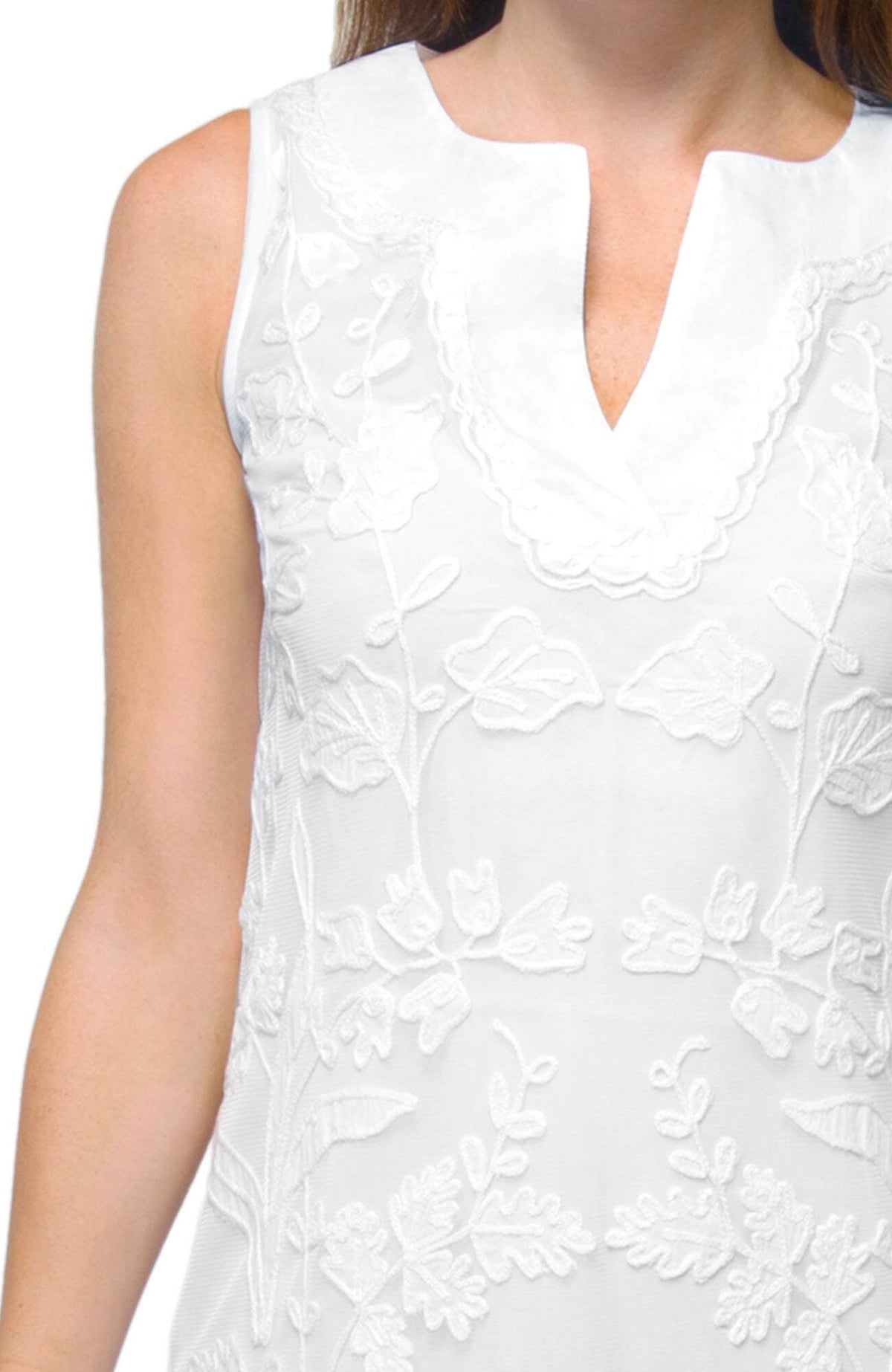 Flower Power - Appliqué Net Dress - Final Sale White