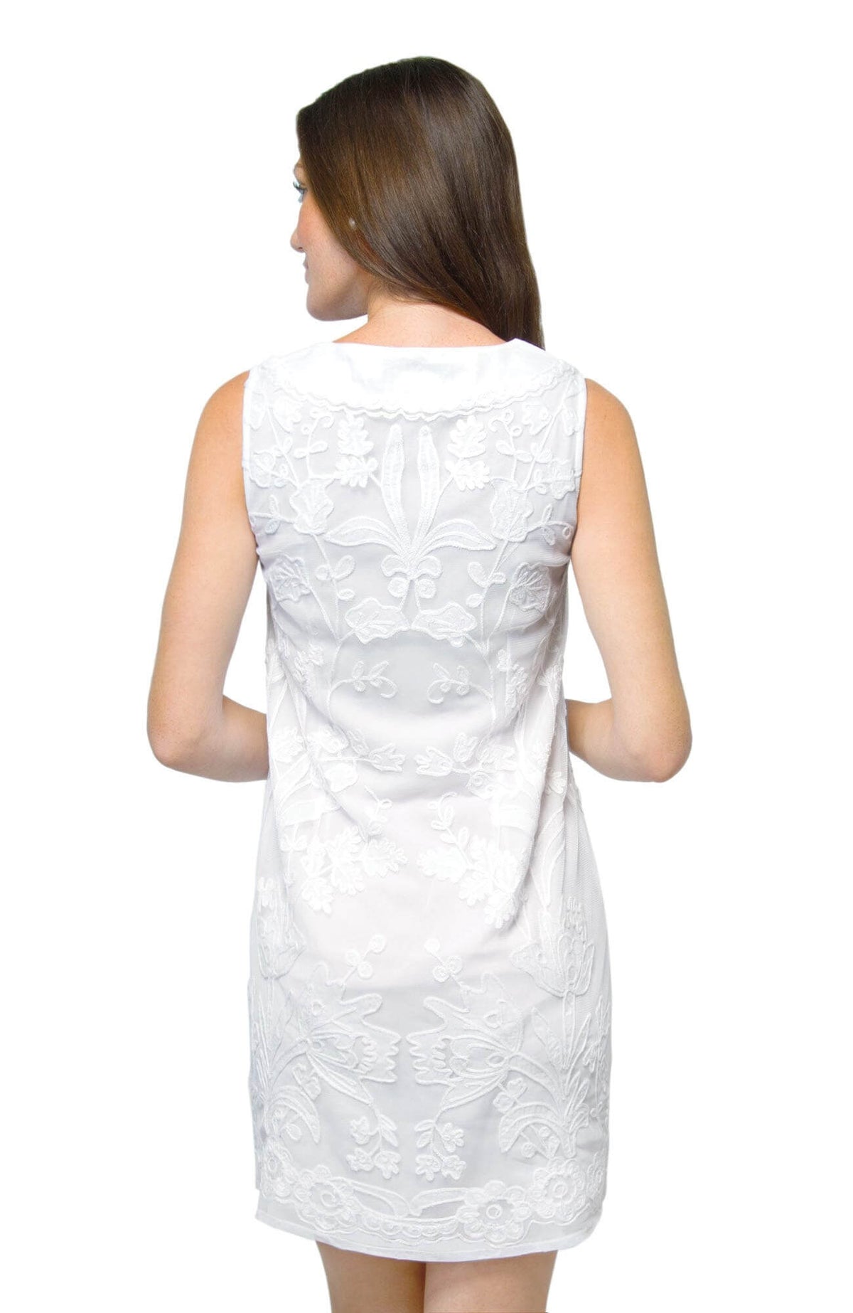 Flower Power - Appliqué Net Dress - Final Sale White