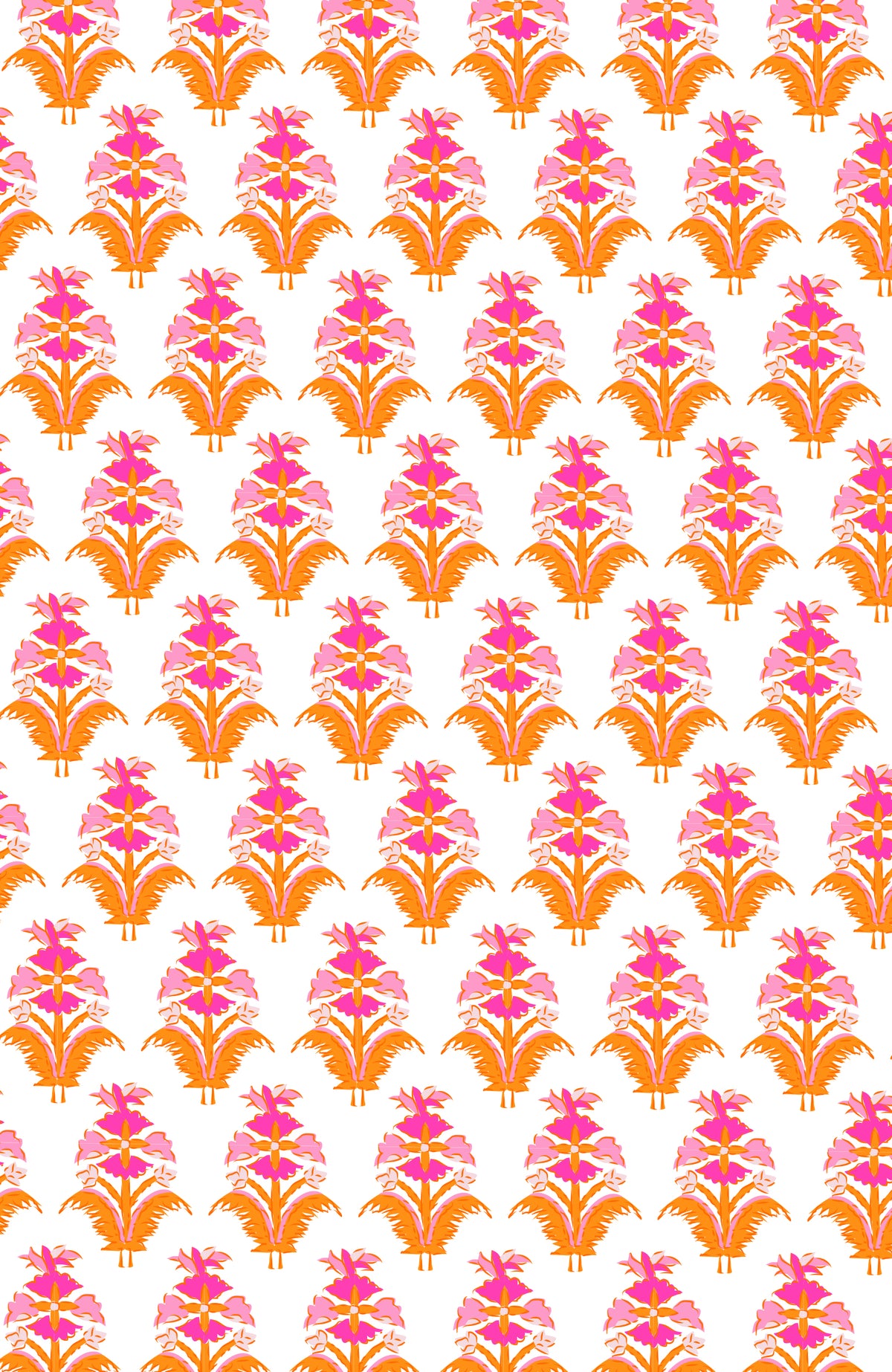 Crinkle Dimple Floral Top Orange