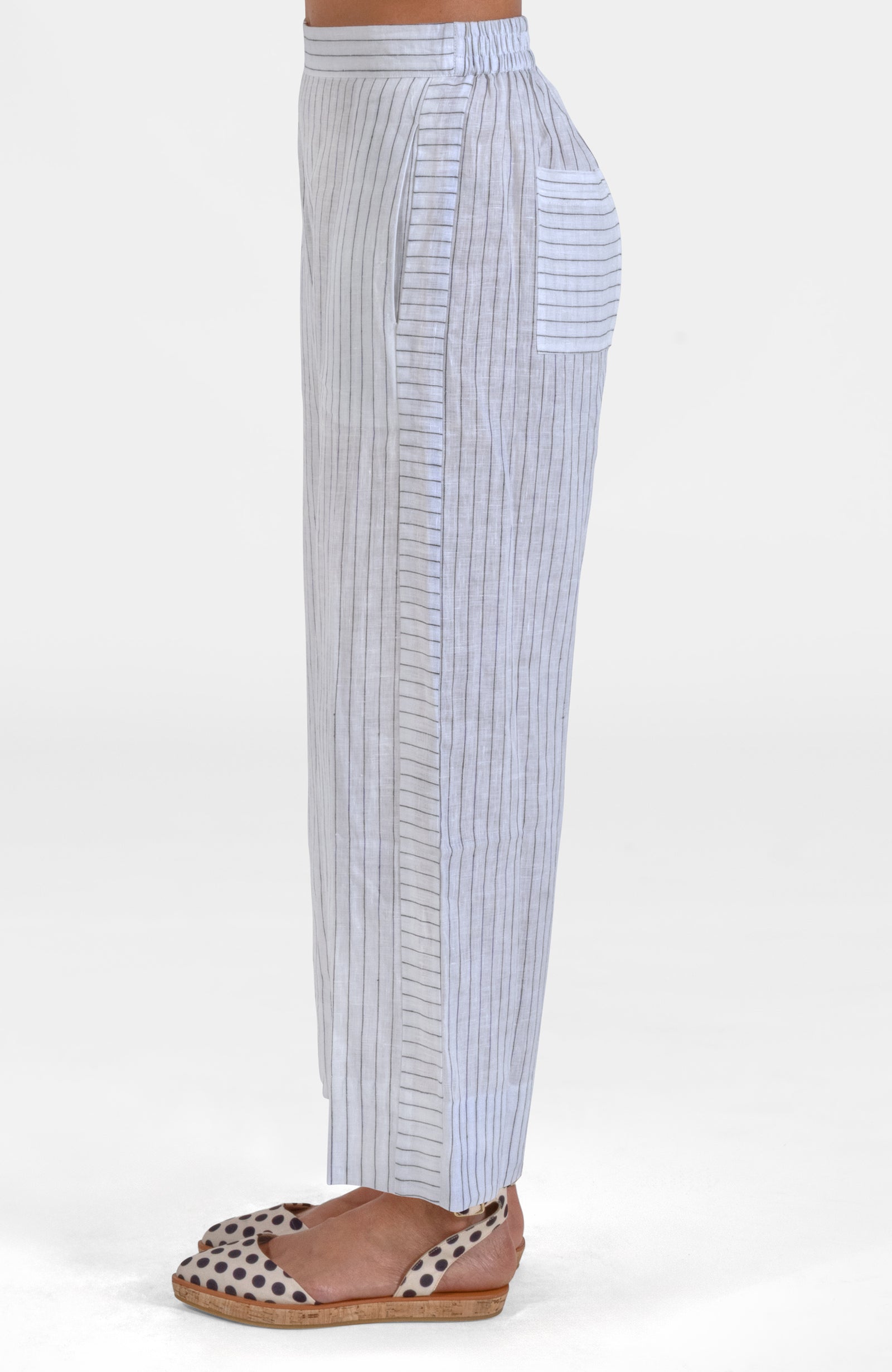 Effortless Linen Pants - Stripe It White