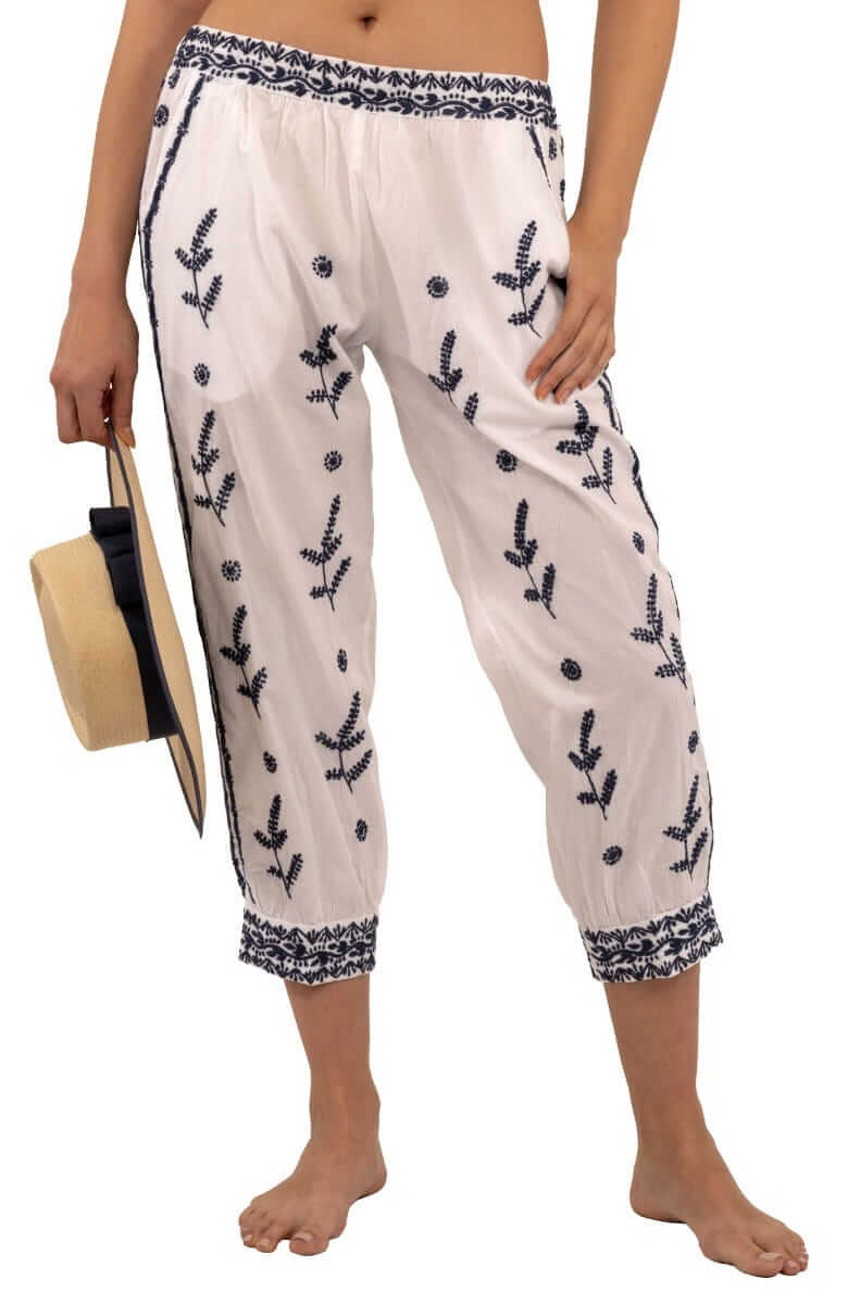 Dynasty Embroidered Pant - Final Sale Navy