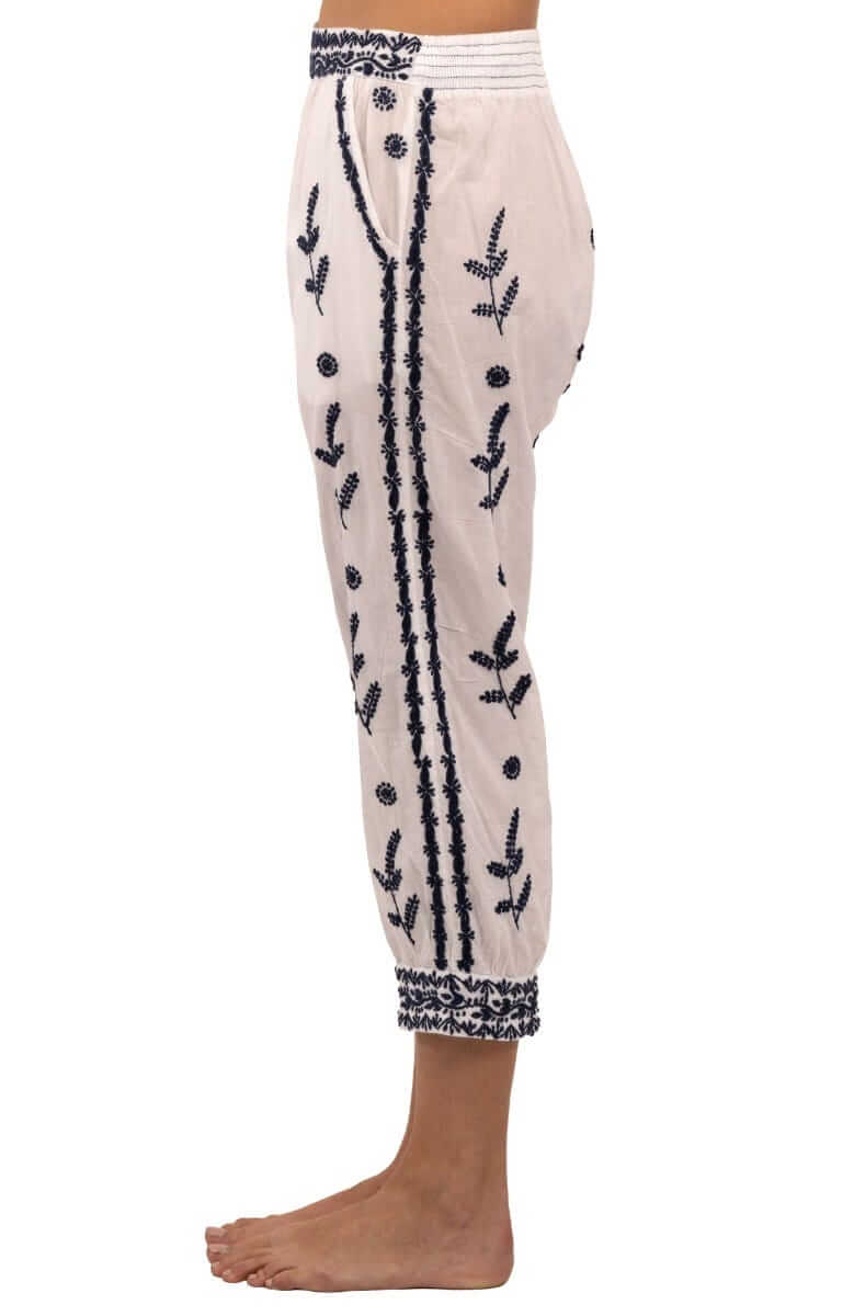 Dynasty Embroidered Pant - Final Sale Navy