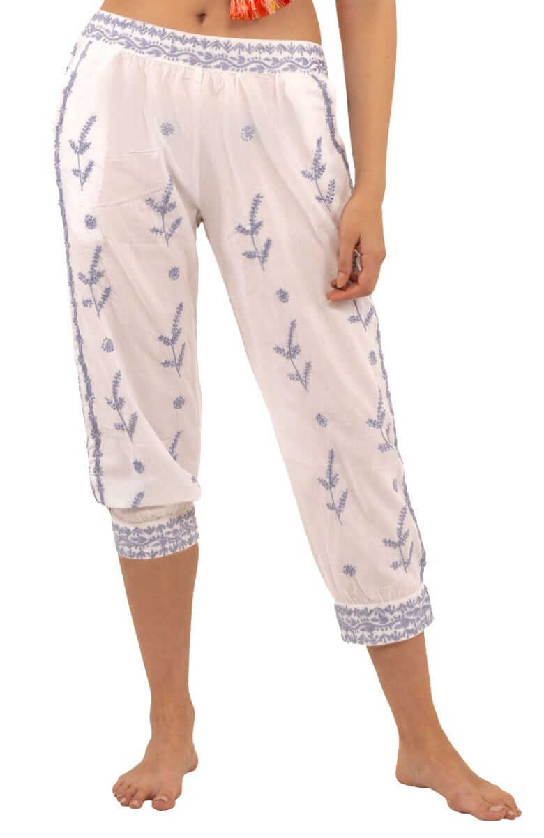 Dynasty Embroidered Pant - Final Sale Periwinkle