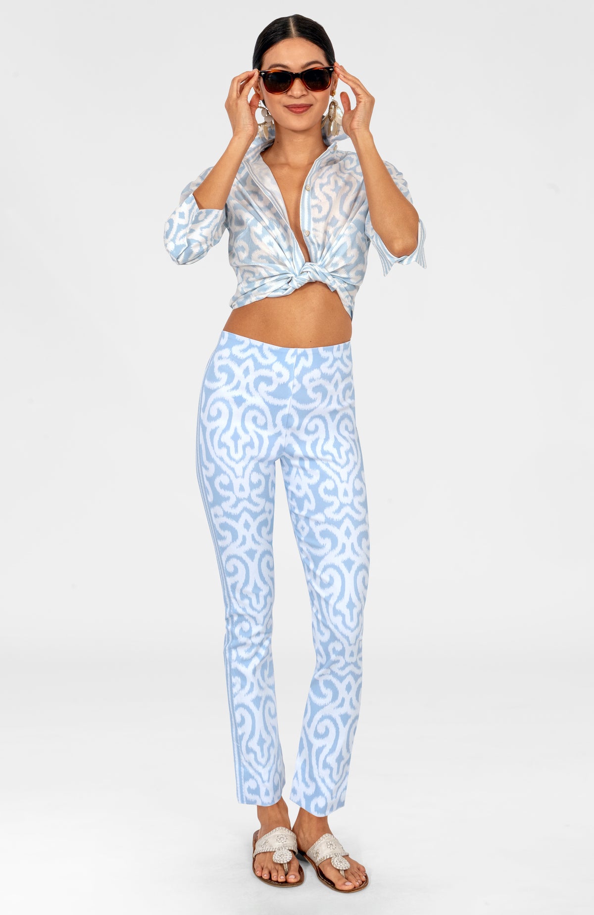 Gripeless Pull On Pants - Arabesque Light Blue