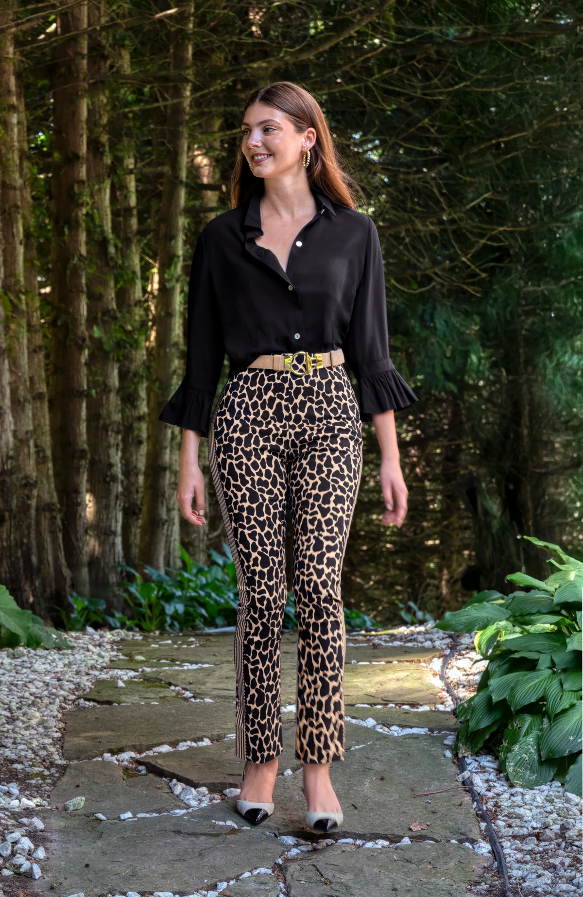 Gripeless Pull On Pants - Animal Instincts- Giraffe Khaki Giraffe Khaki