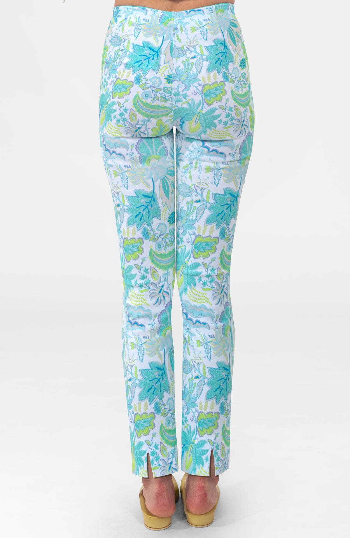Gripe Less Pull On Pants - Blooming Party Ocean Turq