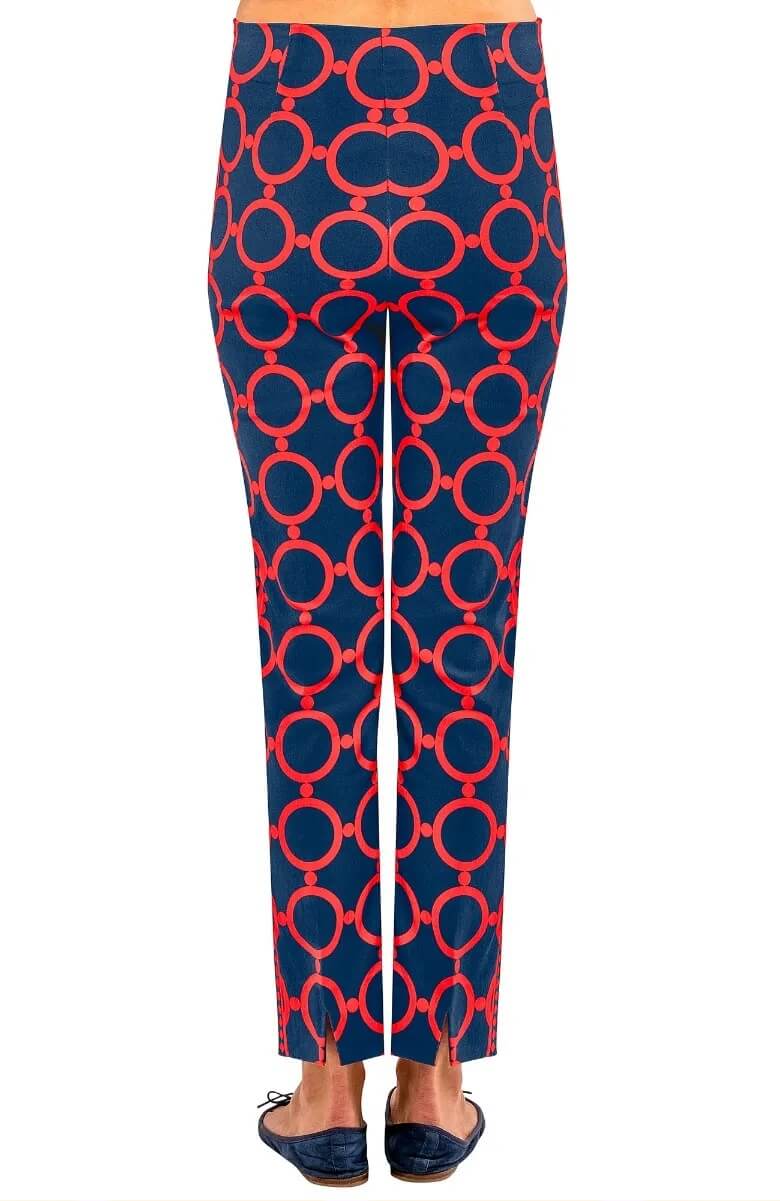 GripeLess Pull On Pant - Dip &amp; Dot Navy Red