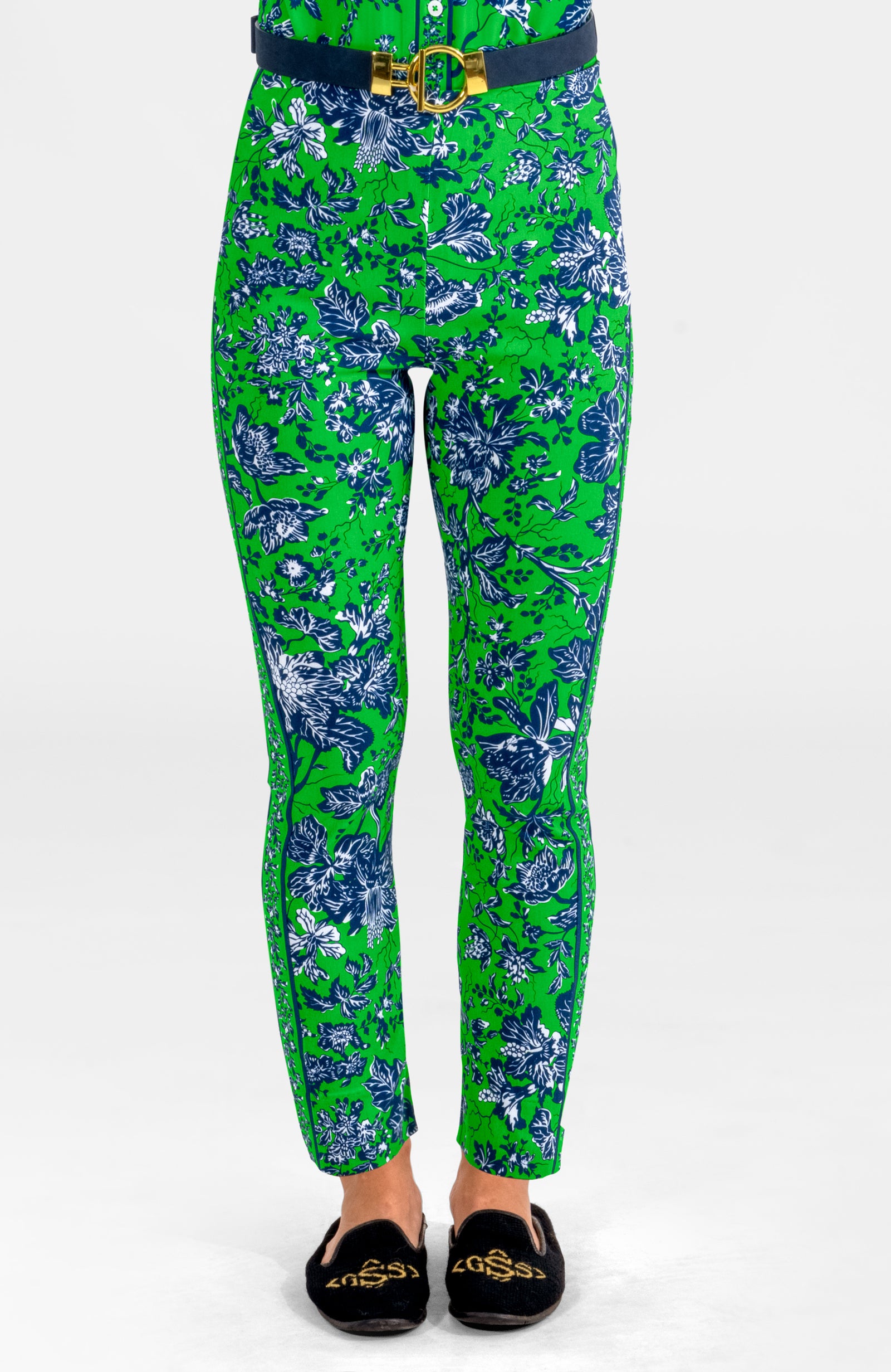 Gripeless Pull On Pants - English Garden Kelly