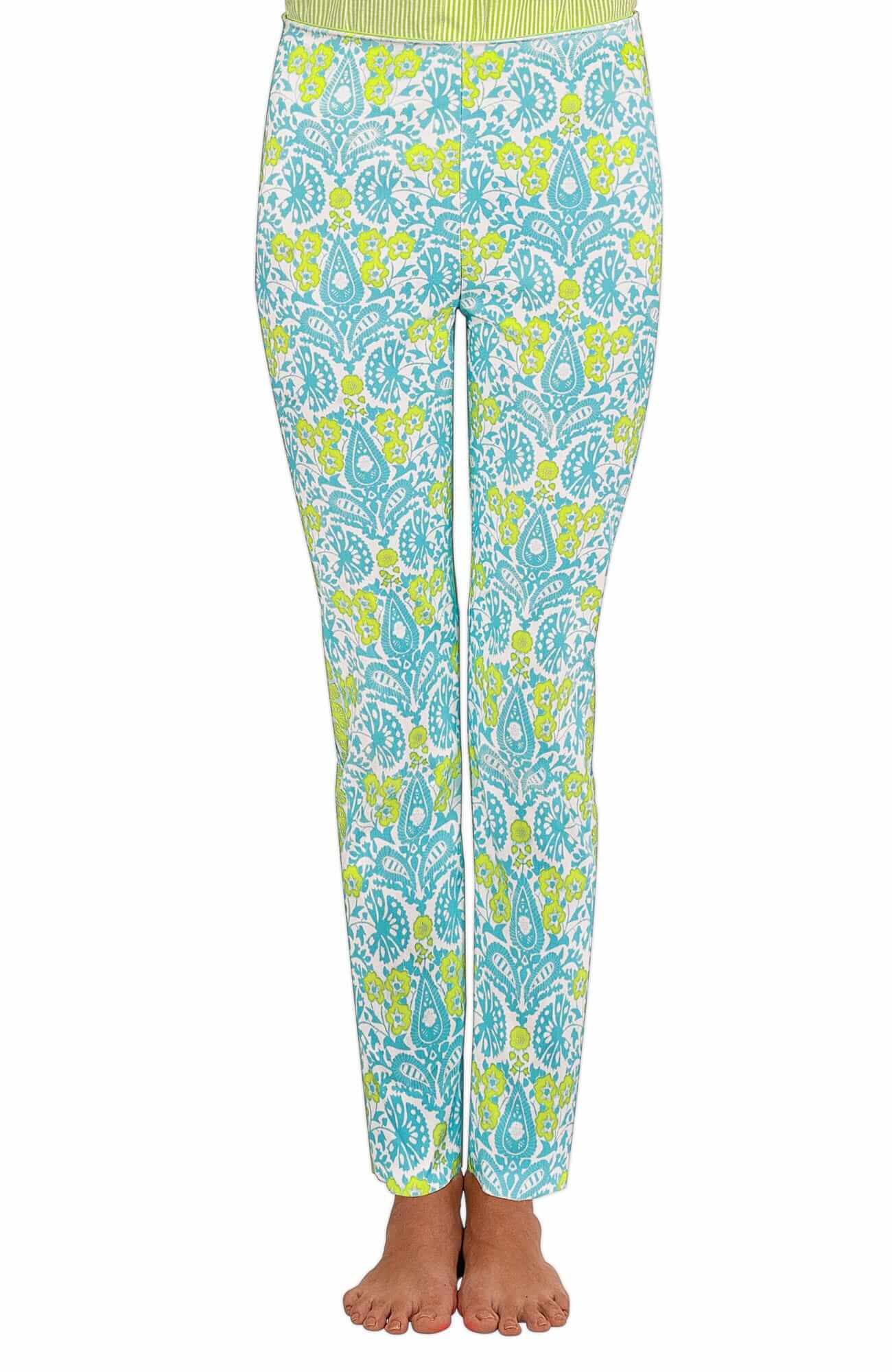 Gripeless Pull On Pant - East India Turq Lime