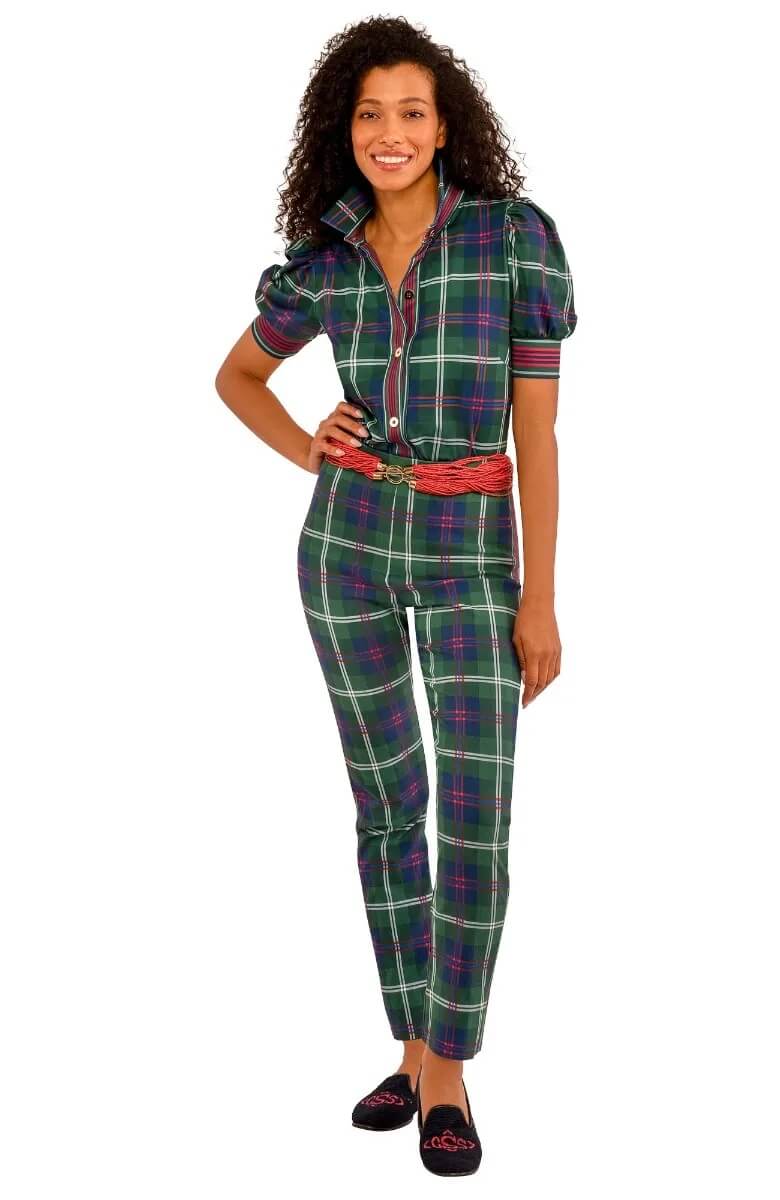 GripeLess Pull On Pant - Middleton Plaid Green