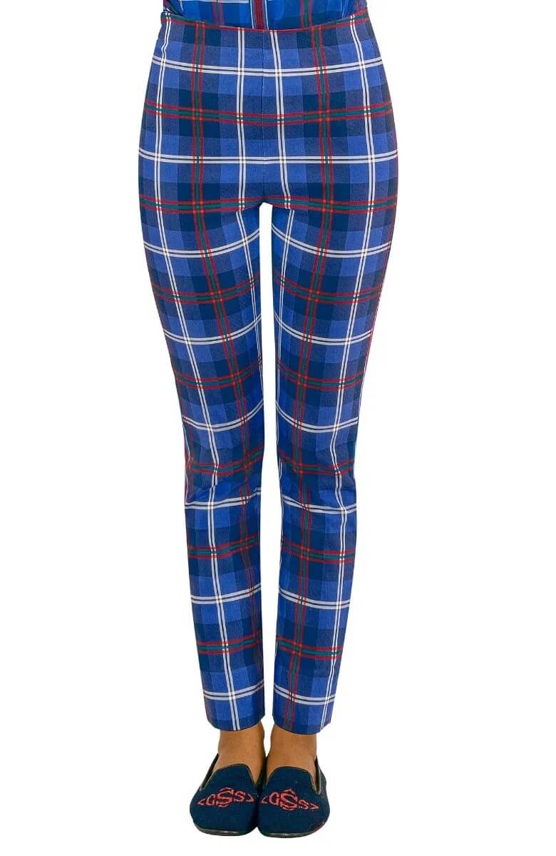 GripeLess Pull On Pant - Middleton Plaid - Final Sale Navy