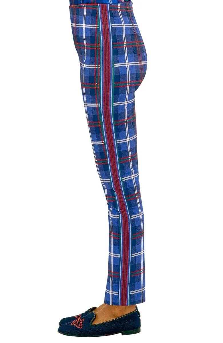 GripeLess Pull On Pant - Middleton Plaid - Final Sale Navy
