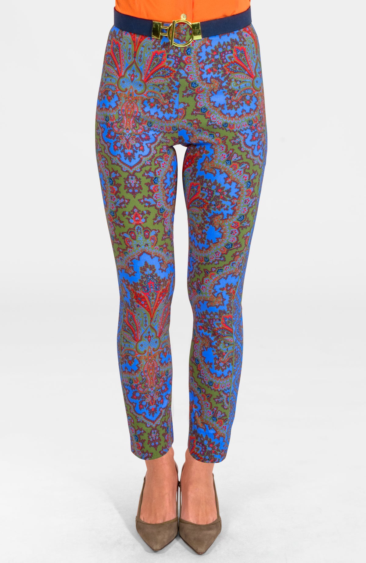 Gripeless Pull On Pants - Passion Paisley Olive