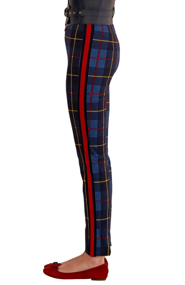 GripeLess Pull On Pant - Plaidly Cooper Bluemulti Plaid