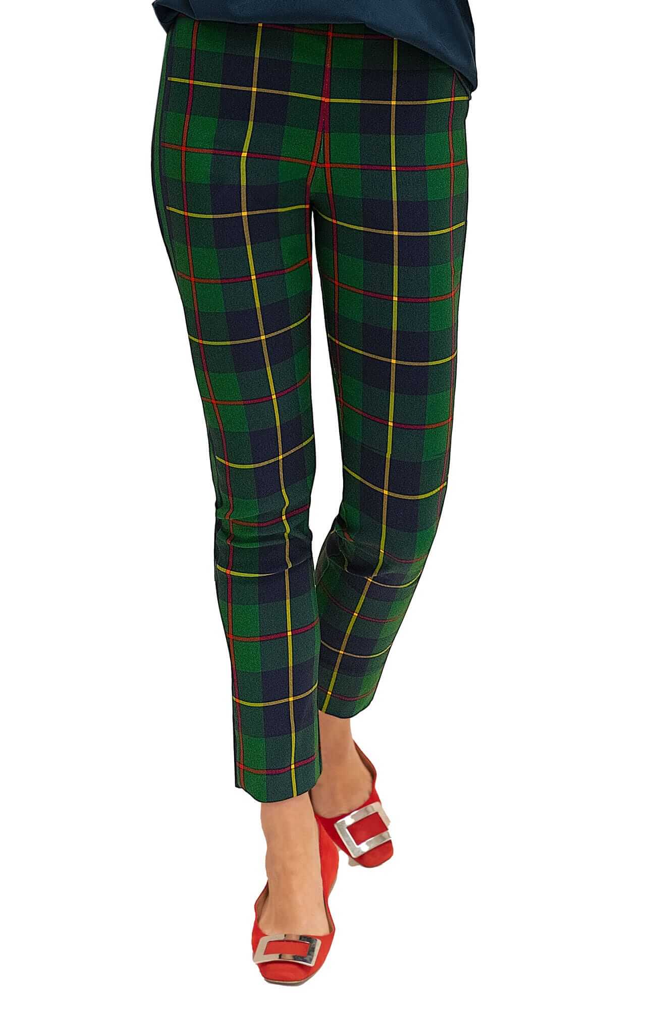 Gripeless Pull On Pants - Plaidly Cooper Greenmulti Plaid