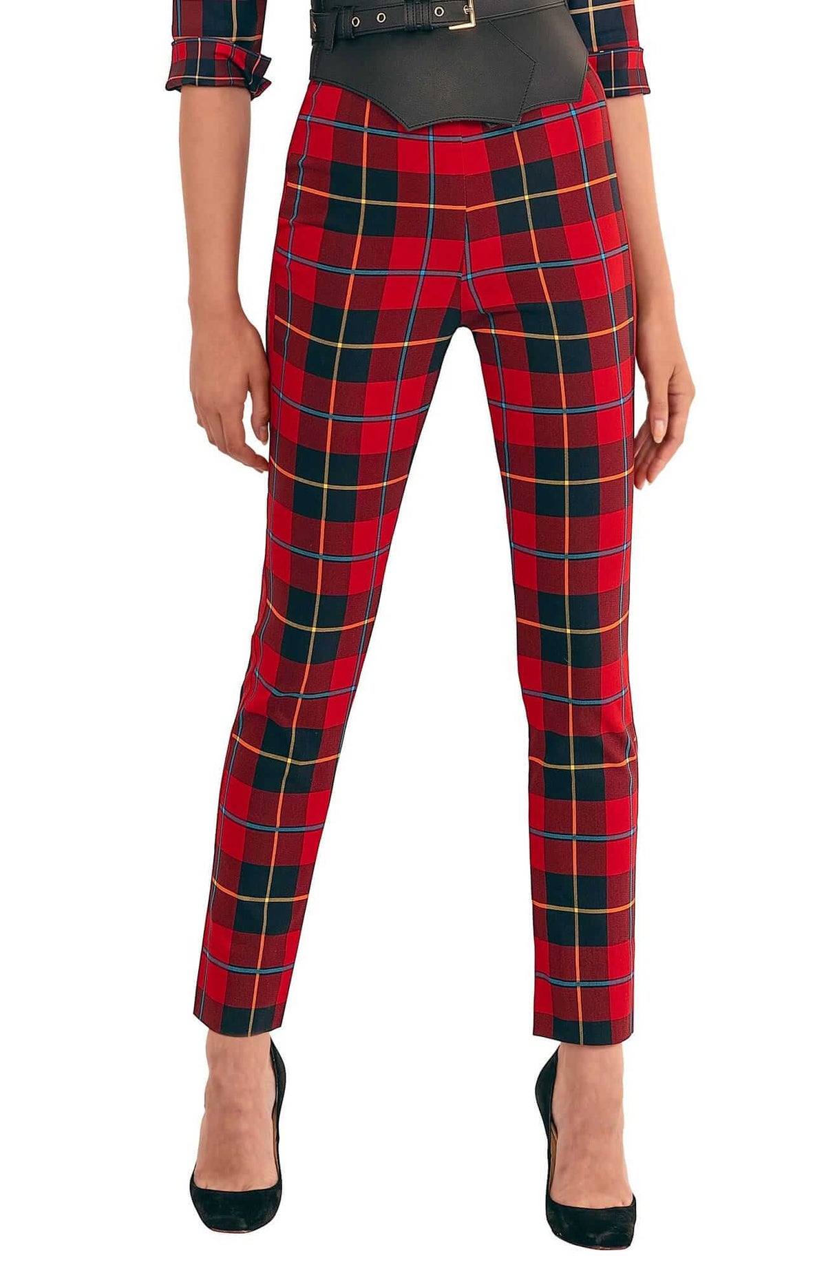 GripeLess Pull On Pant - Plaidly Cooper - Final Sale Redmulti Plaid