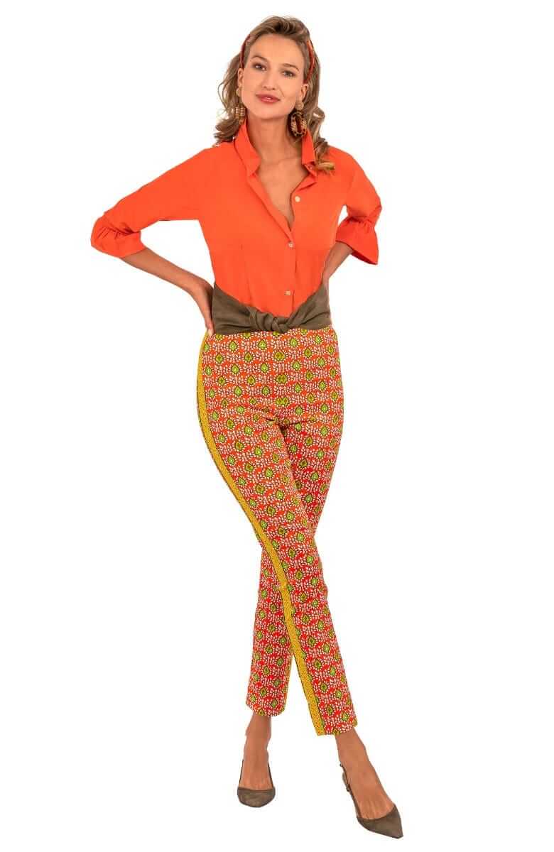 GripeLess Pull On Pant - Paisley Park Orange