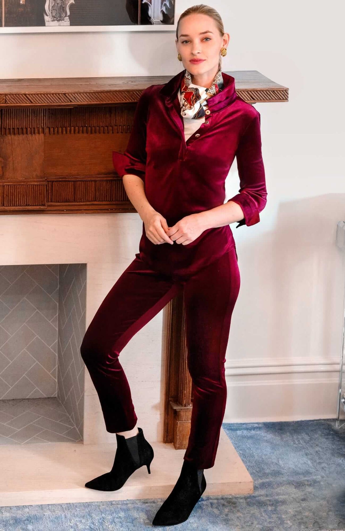 GripeLess Pull on Pant - Silky Velvet Burgundy