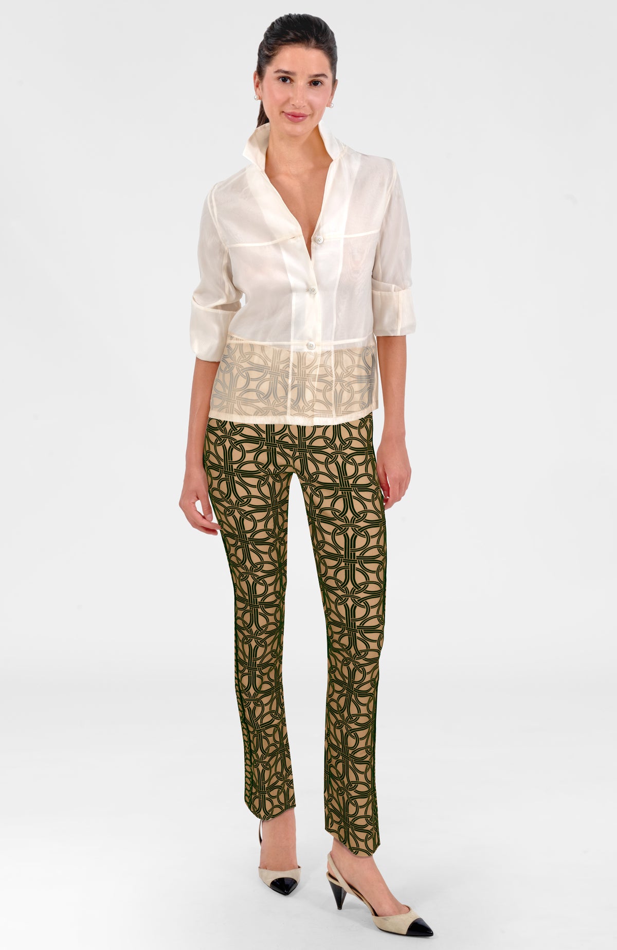 Gripeless Pull On Pants - Ring Toss Champagne