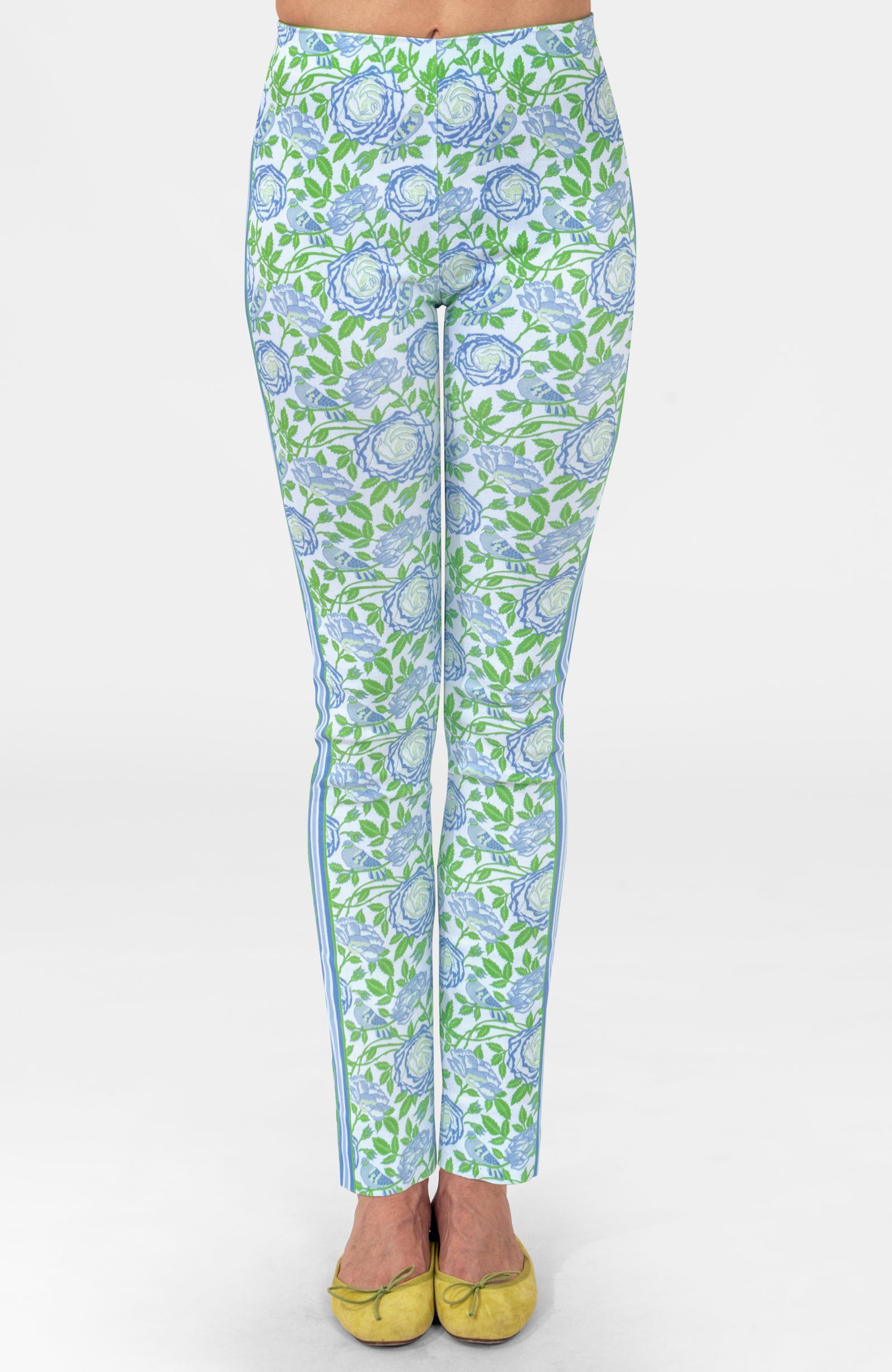 Gripeless Pull On Pants - Smell The Roses Kelly Peri