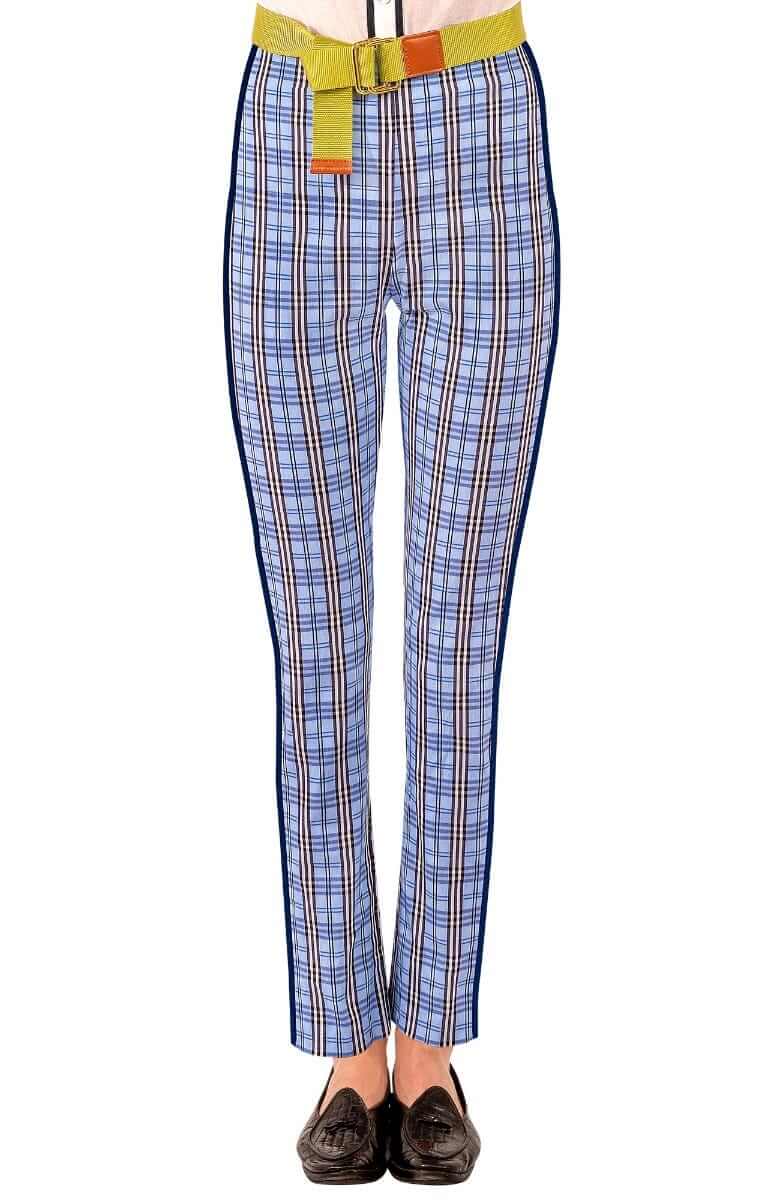 GripeLess Pull On Pant - Sunshine Plaid - Final Sale Periwinkle