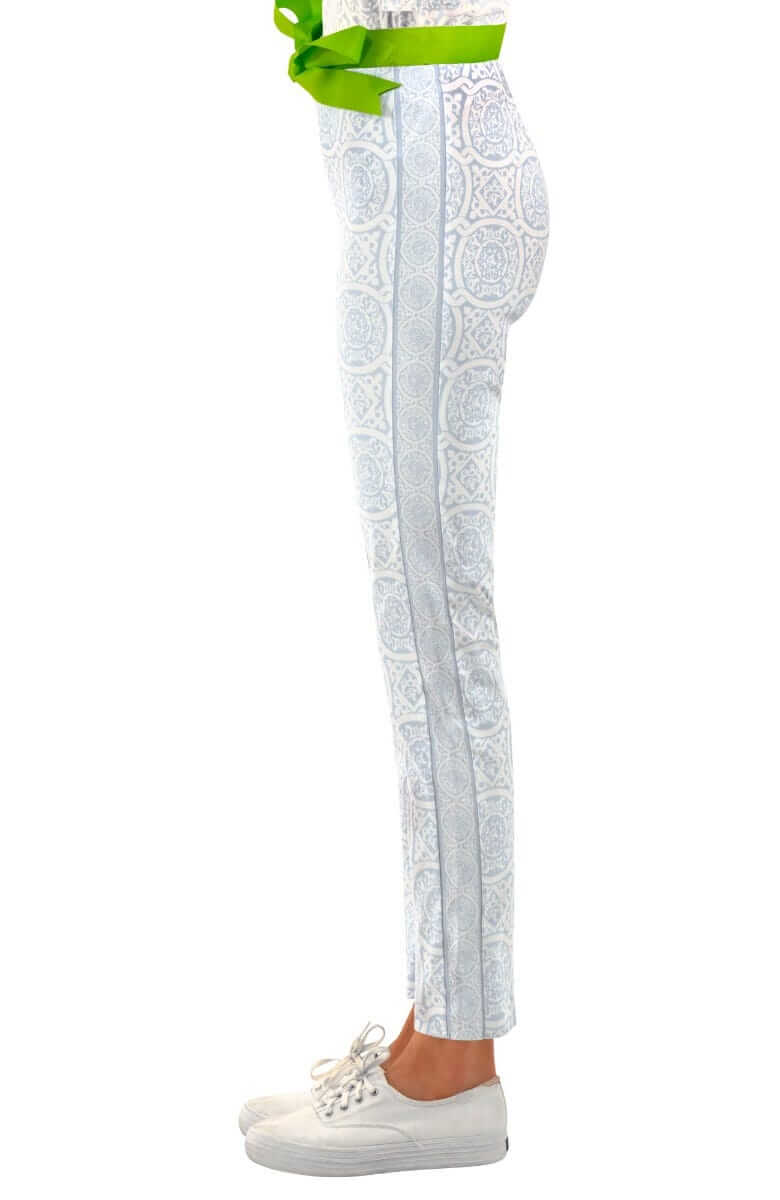 GripeLess Pull On Pant - Sultan&#39;s Dining Room - Final Sale White Peri