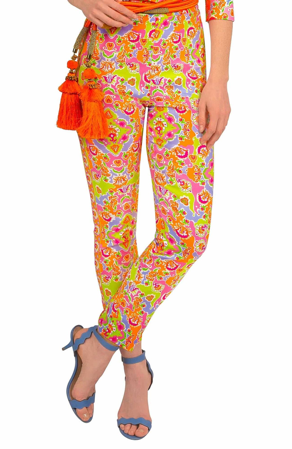 Gripeless Pull On Pants - Watteau - Final Sale Pink Lime