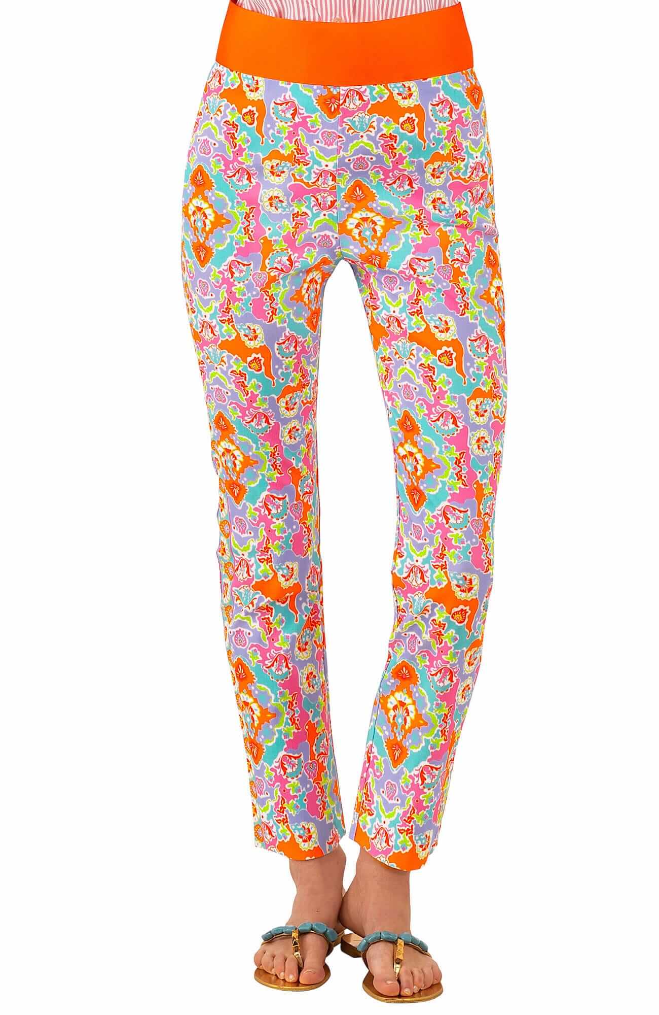 Gripeless Pull On Pants - Watteau - Final Sale Turquoise