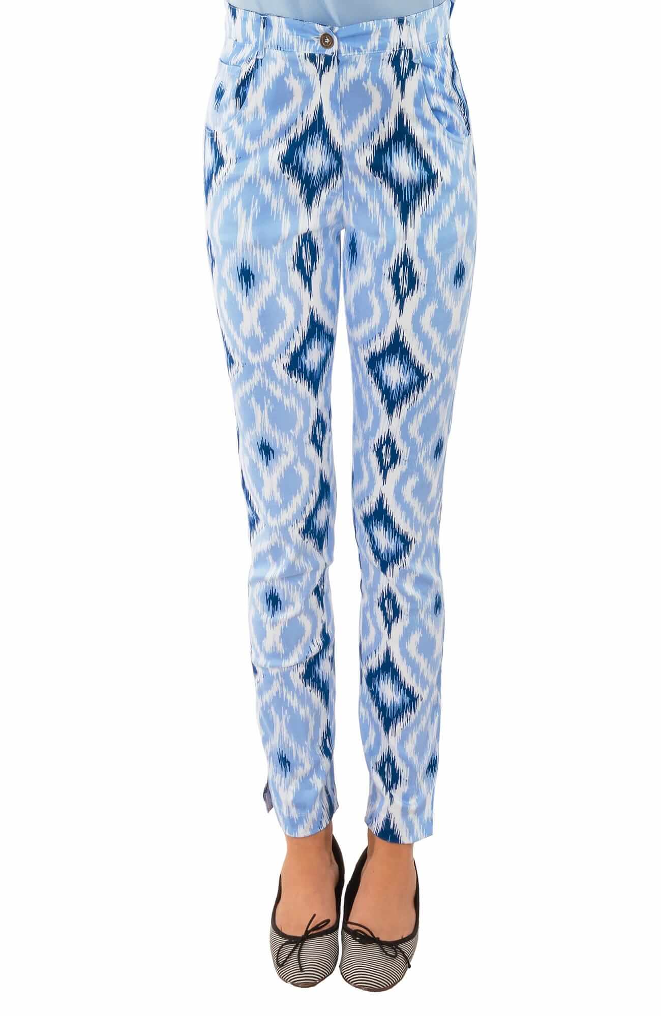 GripeLess Cotton Spandex Jeans - Kitt Ikat - Final Sale Blues