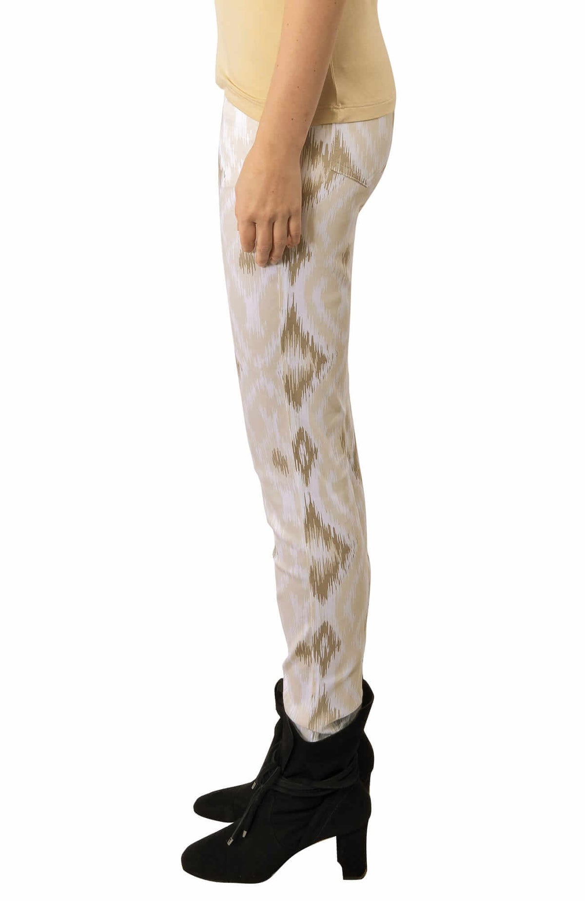 GripeLess Cotton Spandex Jeans - Kitt Ikat - Final Sale Khaki