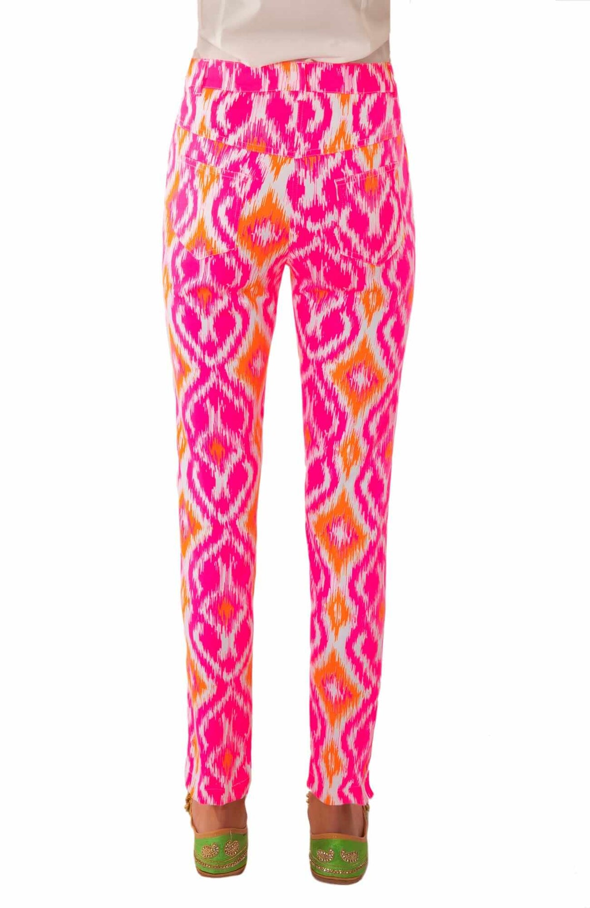 GripeLess Cotton Spandex Jeans - Kitt Ikat - Final Sale Pink