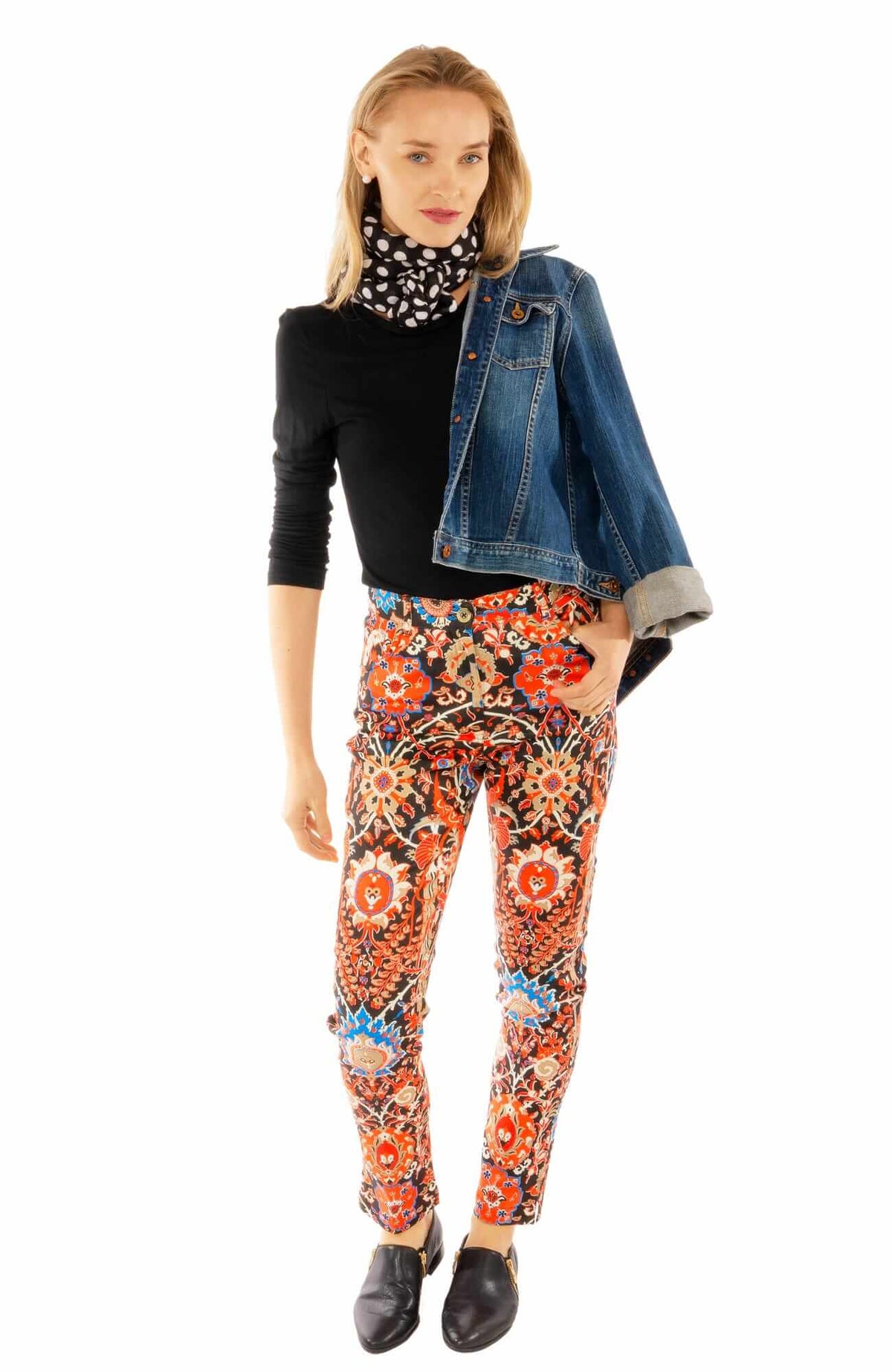 GripeLess Cotton Spandex Jeans - Magic Carpet - Final Sale Black Multi