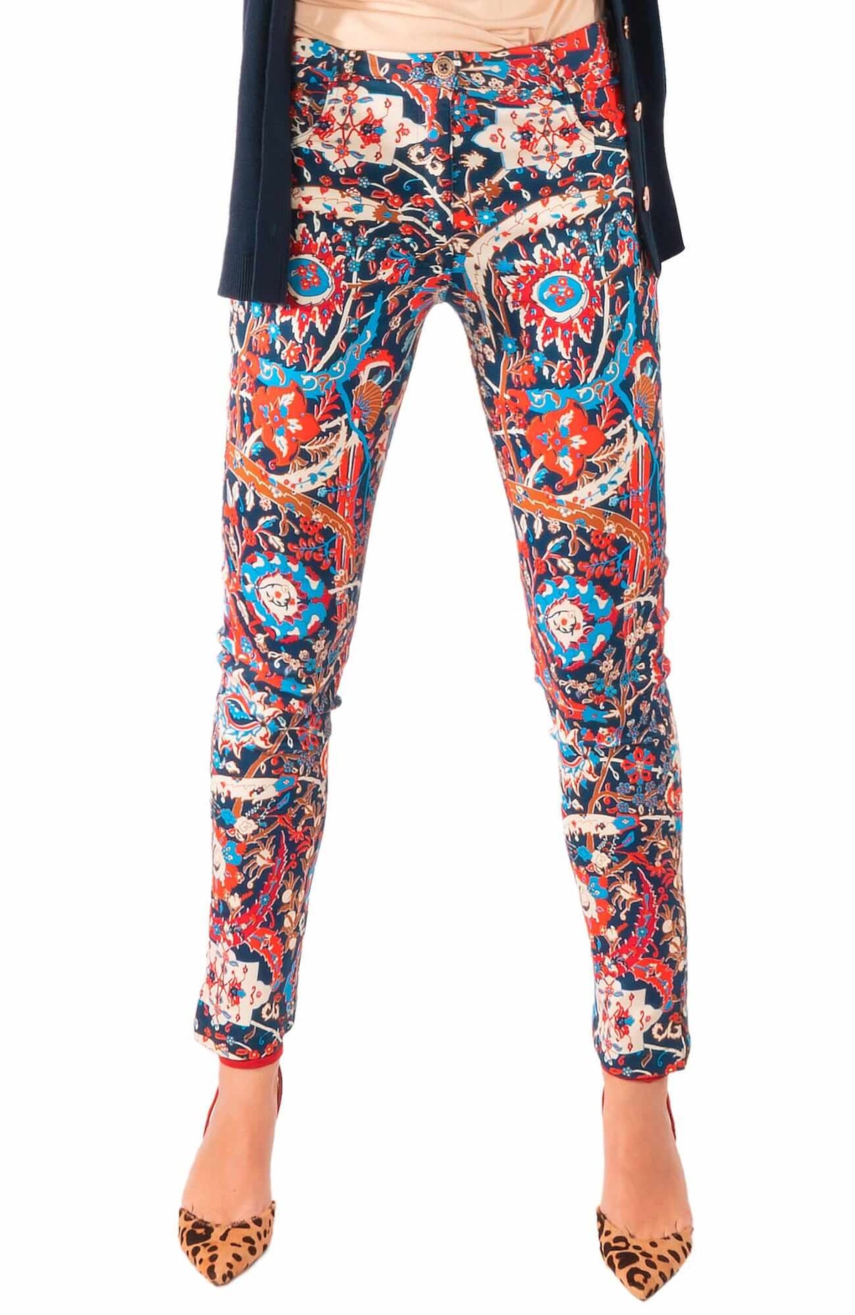 GripeLess Cotton Spandex Jeans - Magic Carpet - Final Sale Navy Multi